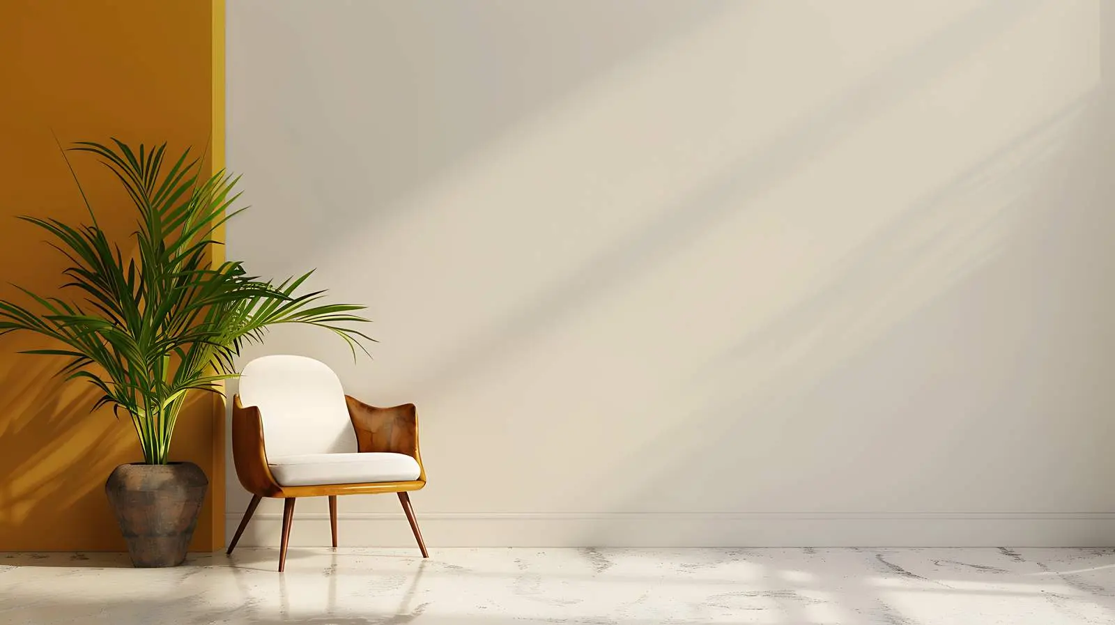 Modern Home Interior with Chair and Plant — free download from Dotvec