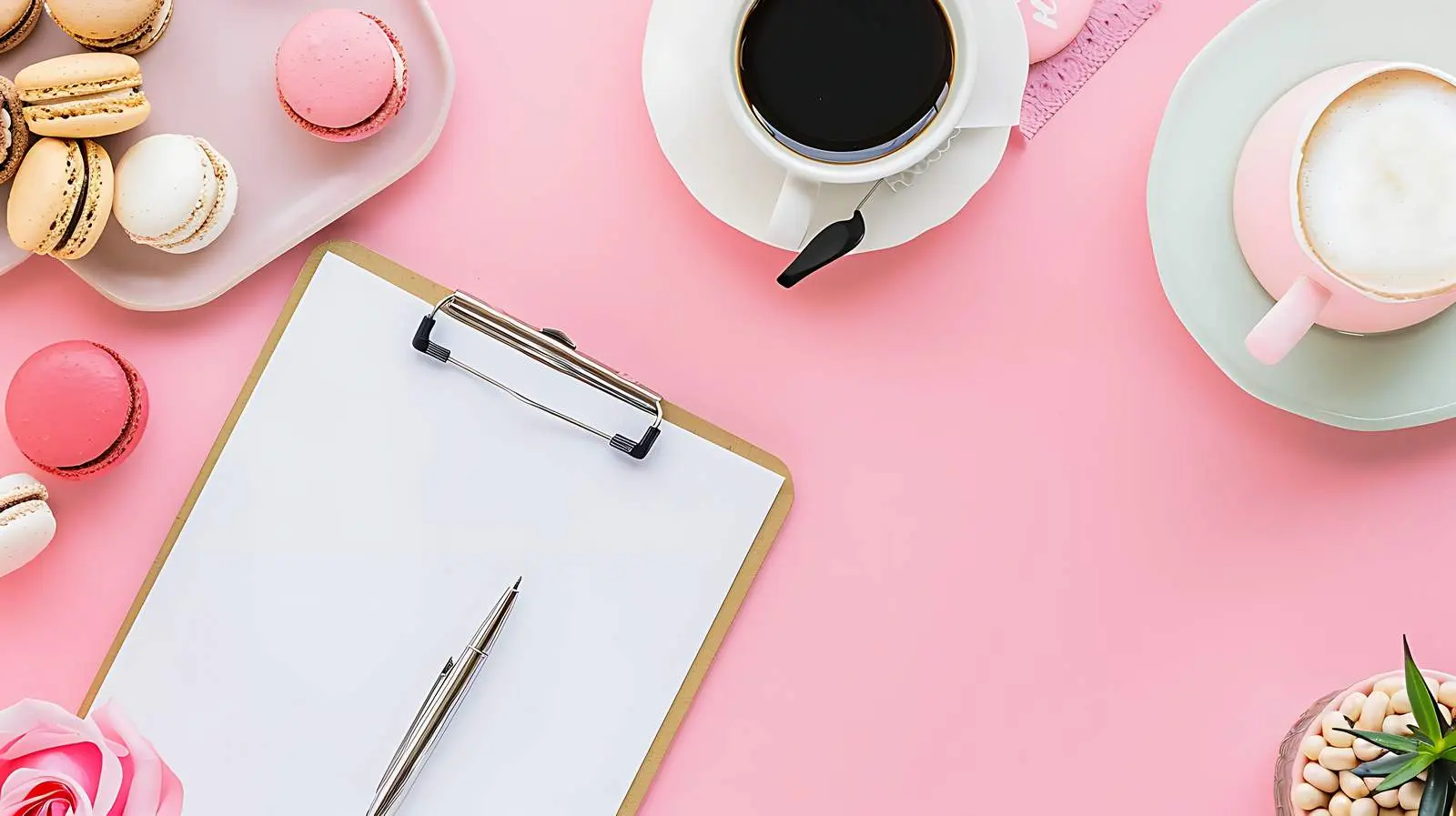 Stylish Home Office Desk Setup with Snacks and Coffee — free download from Dotvec