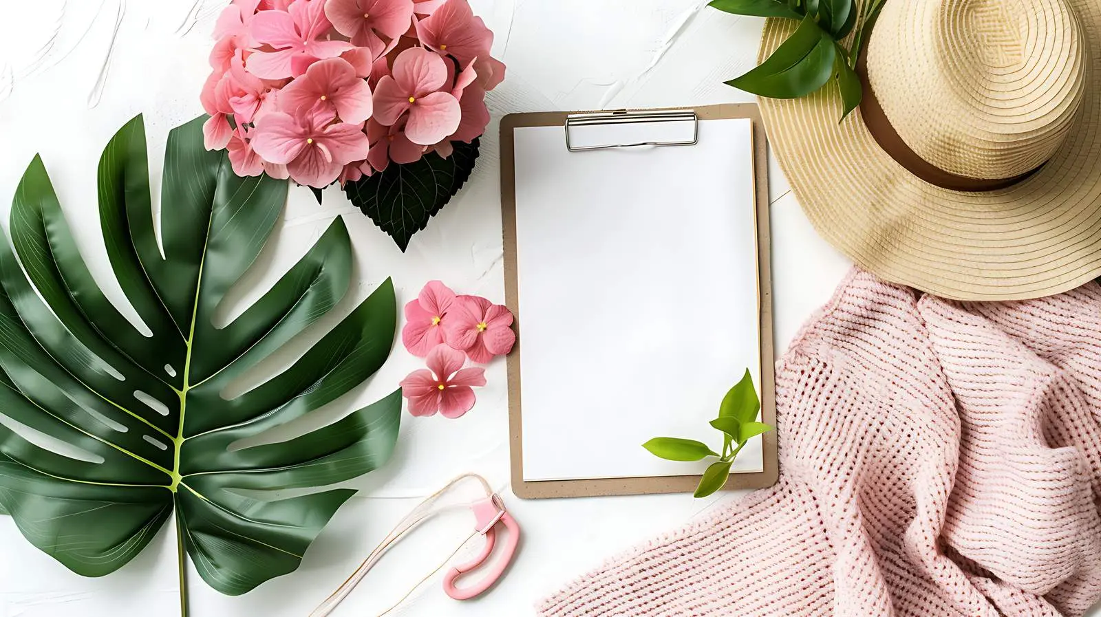 Modern Home Office Desk Workspace with Clipboard — free download from Dotvec