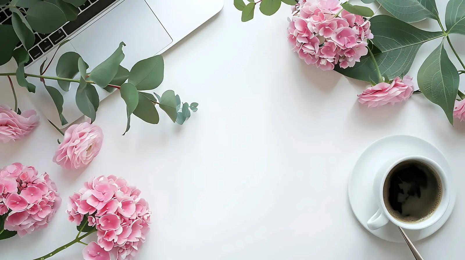 Stylish Modern Home Office Desk with Laptop — free download from Dotvec