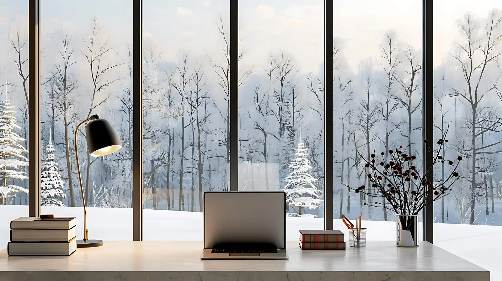 Stylish Home Office Workspace Setup with Laptop — free download from Dotvec