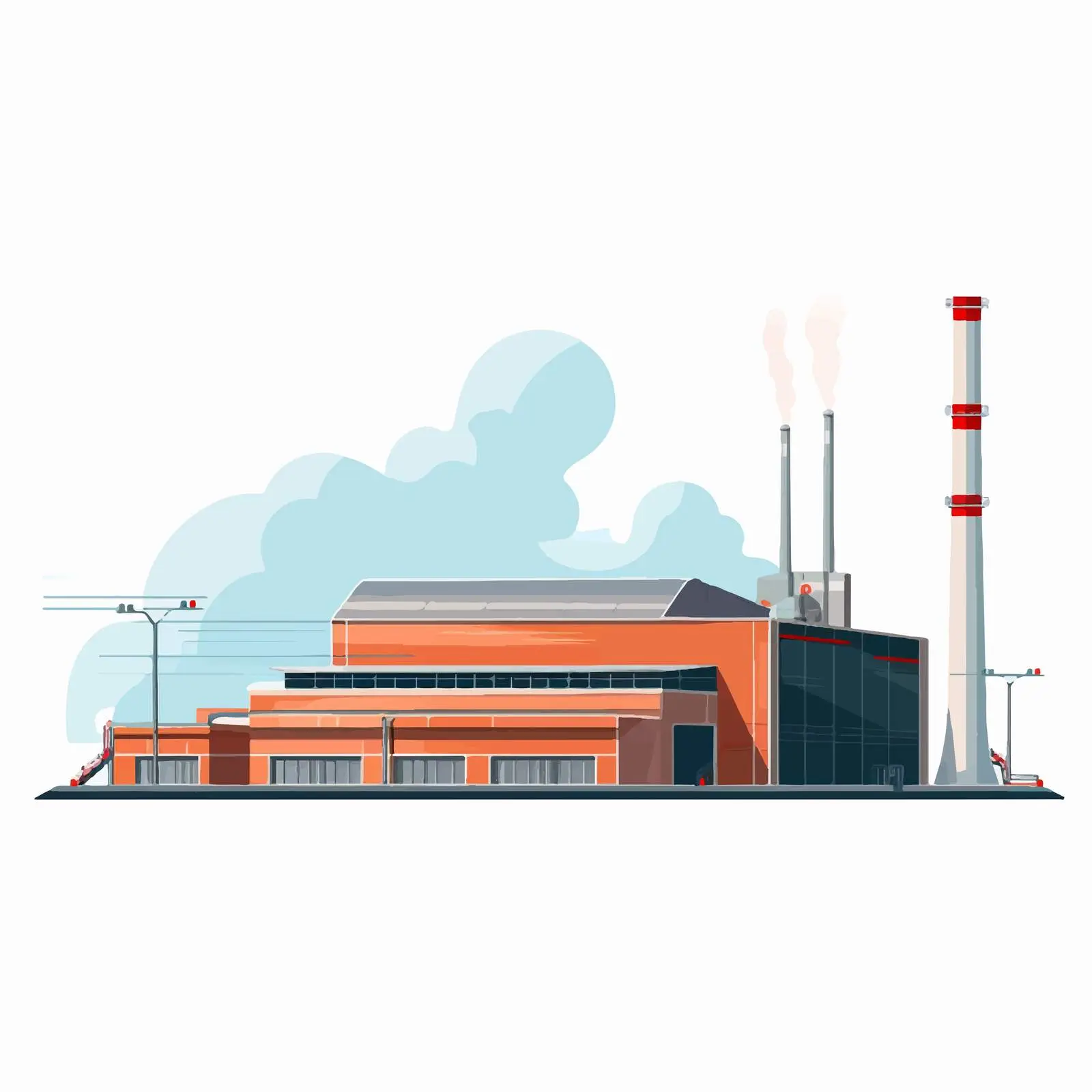 Modern Industrial Building with Vapor Pipe — free download from Dotvec