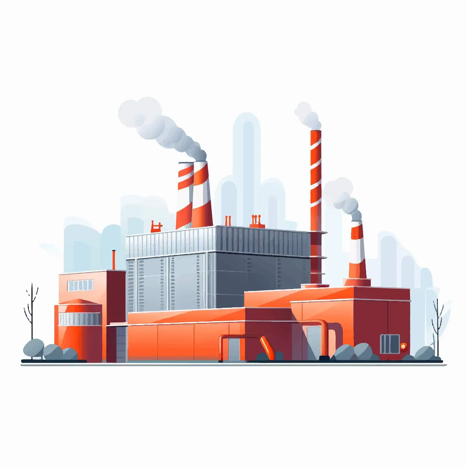 Modern Industrial Building with Vapor Emission — free download from Dotvec