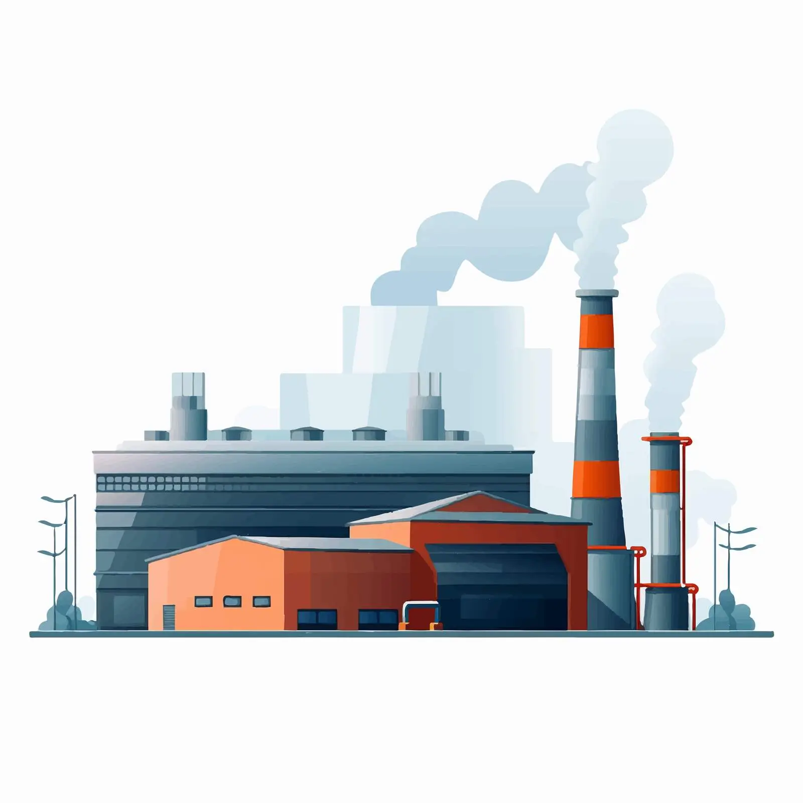 Modern Industrial Building with Vapor Emission – free industrial environment image from Dotvec