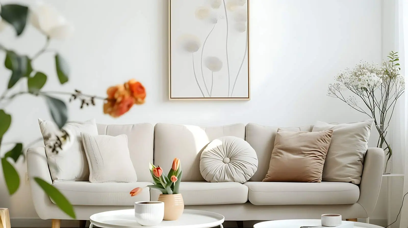 Stylish Bright Living Room with Modern Interior Design – free artistic elements image from Dotvec