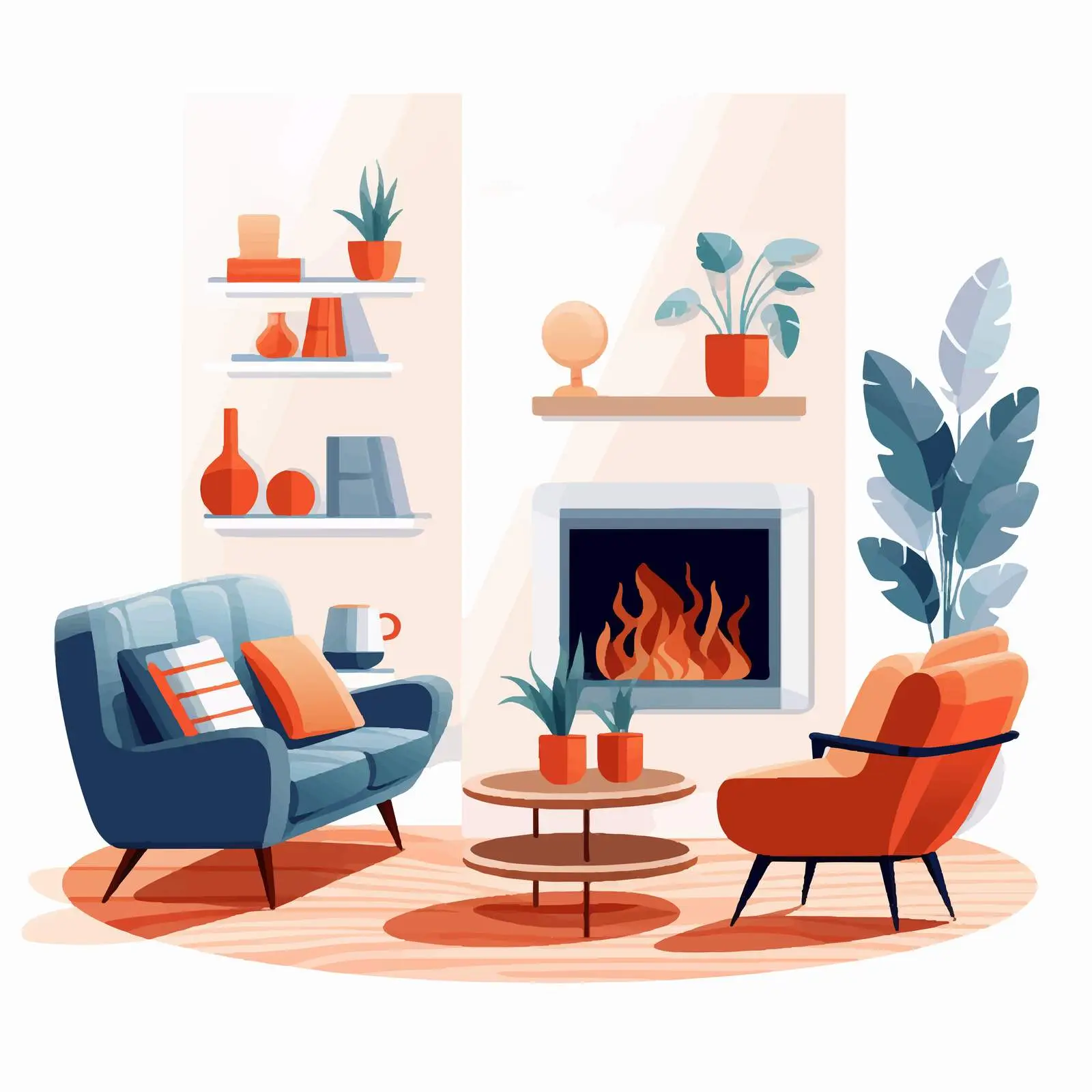 Cozy Modern Living Room Design with Trendy Furniture – free lounge area image from Dotvec