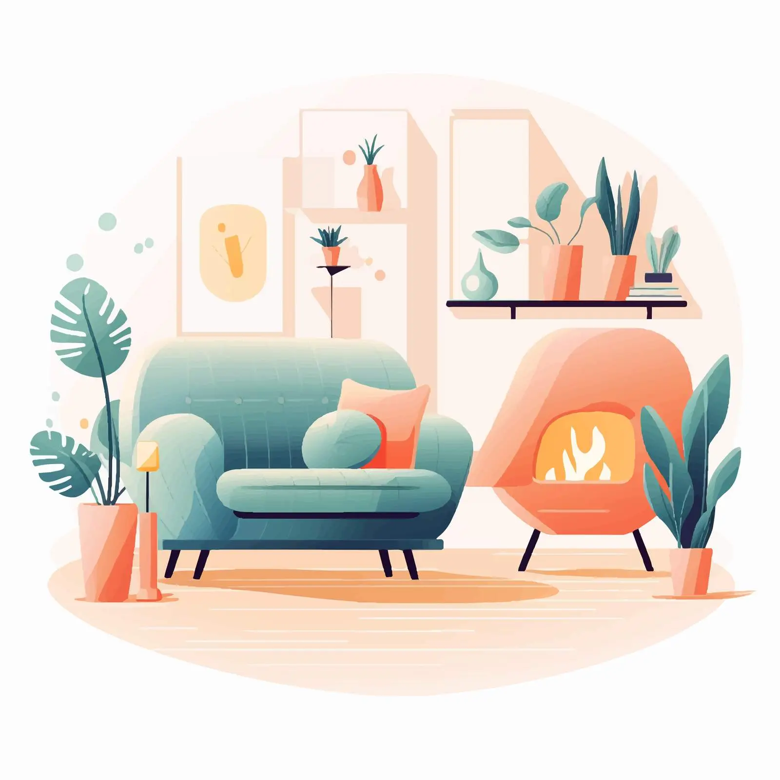 Modern Living Room with Comfy Furniture Design – free lounge area image from Dotvec