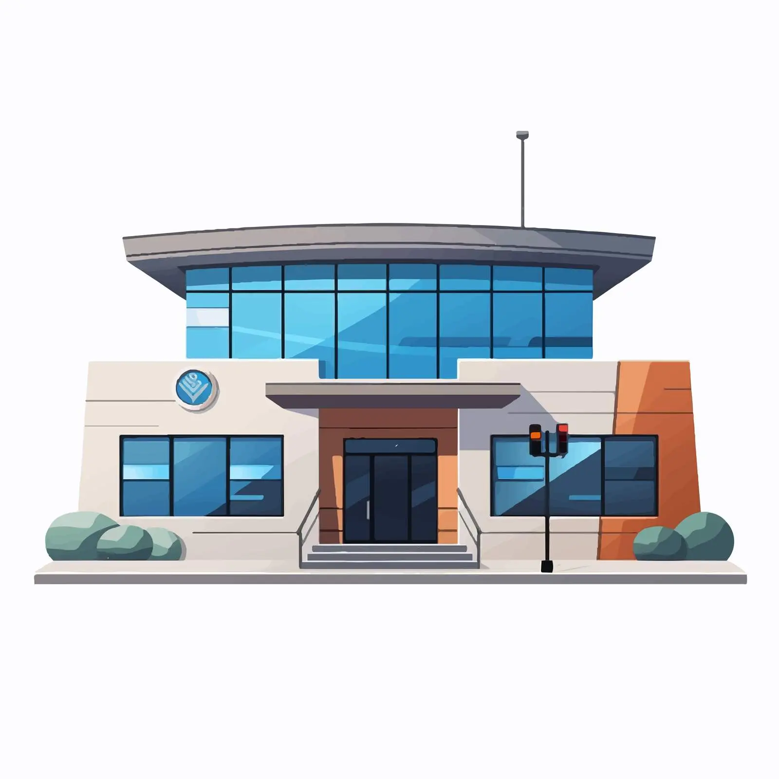 Colorful Modern Low-Rise Police Station Design — free download from Dotvec