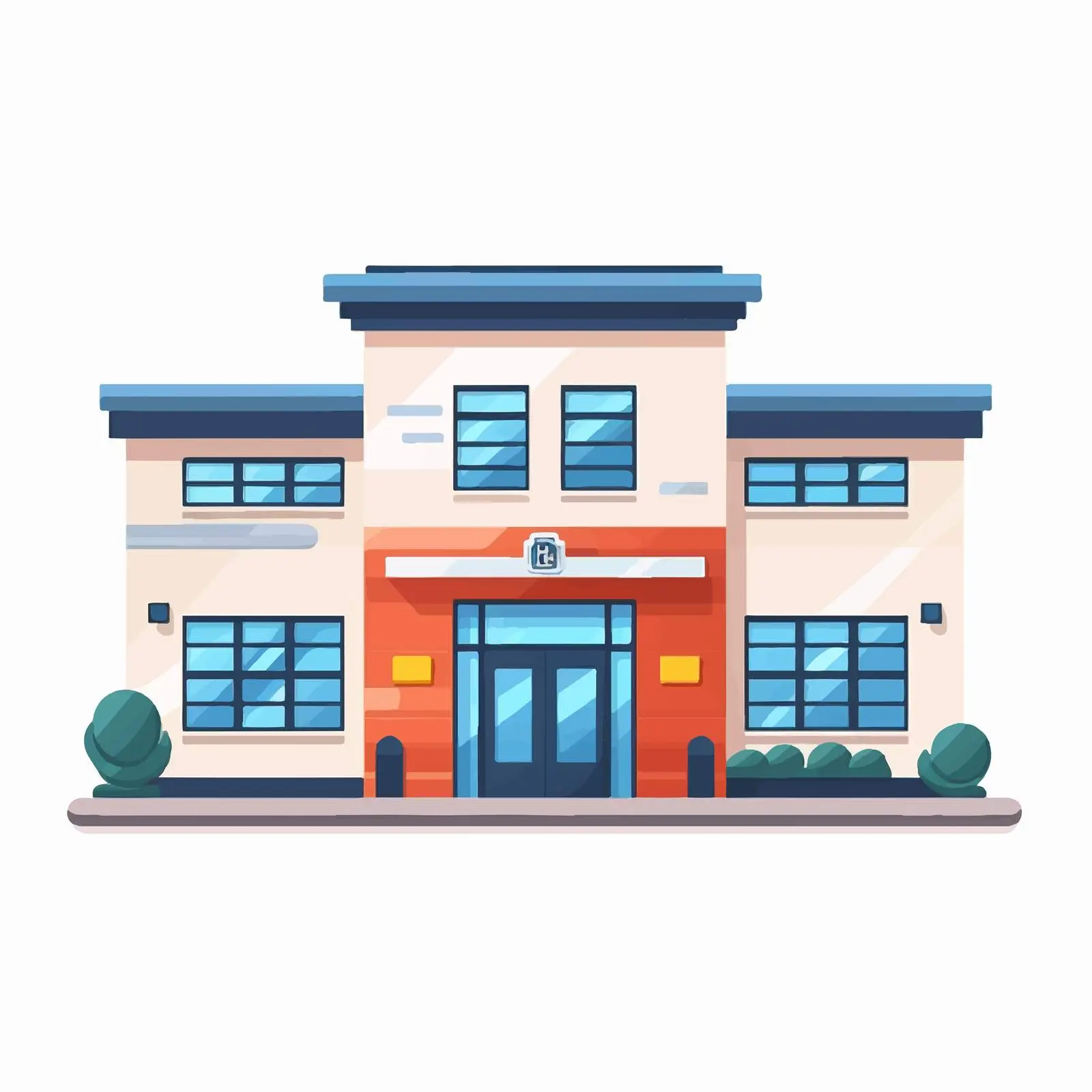 Colorful Modern Low-Rise Police Station Design — free download from Dotvec