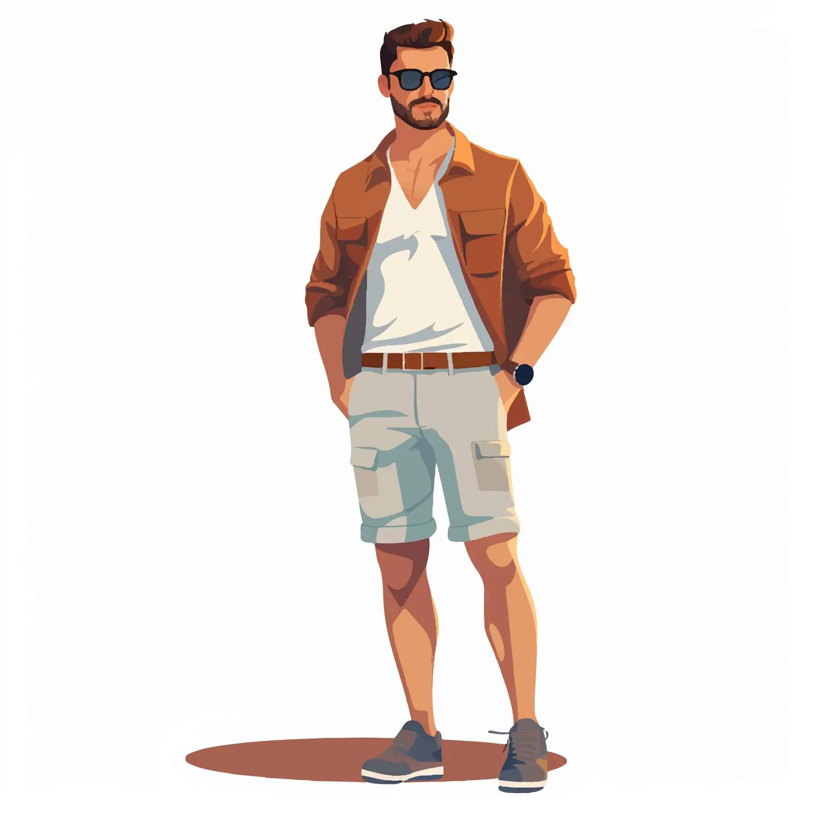 Stylish Modern Man in Casual Fashion Wear – free code image from Dotvec