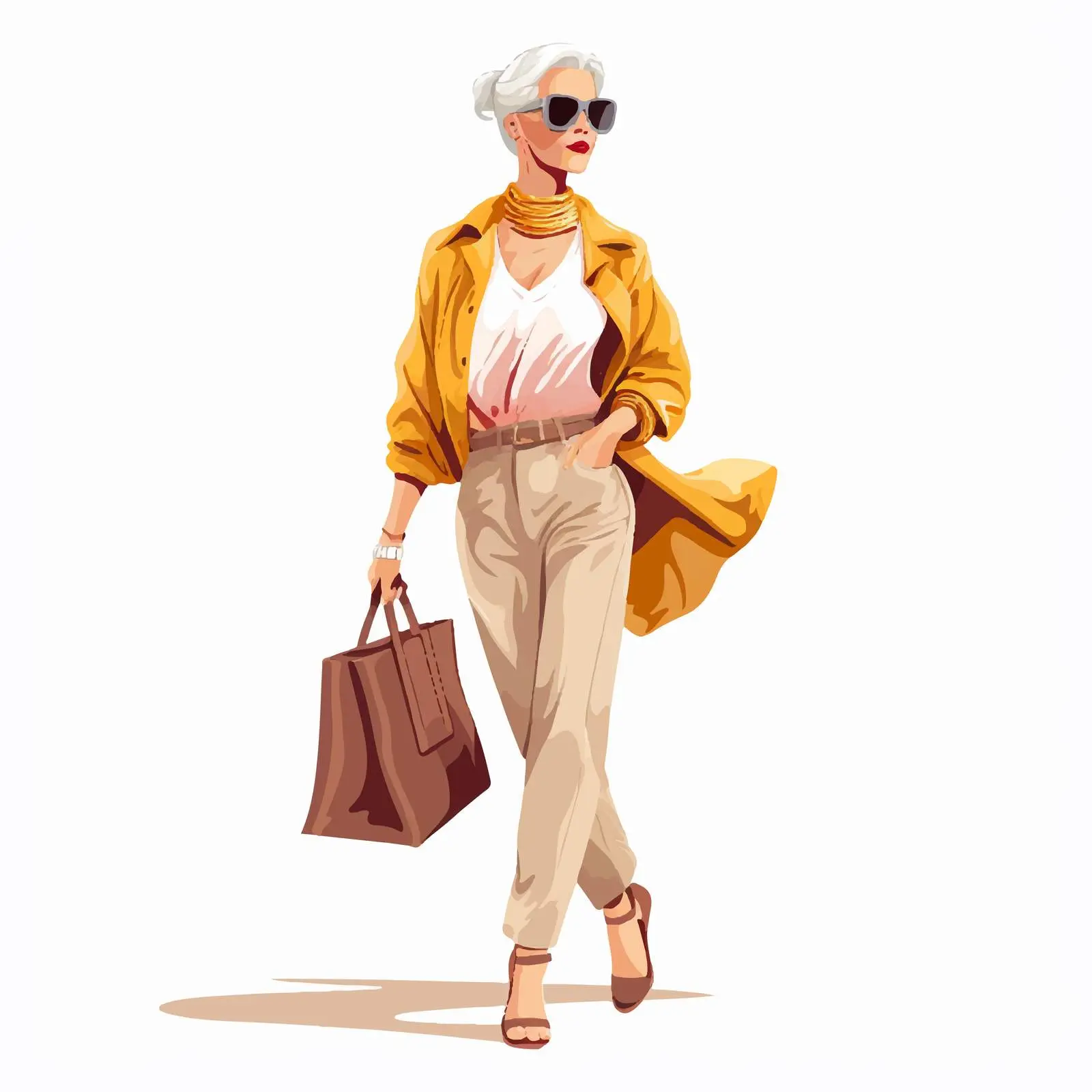 Stylish Mature Woman in Fashionable Outfit — free download from Dotvec