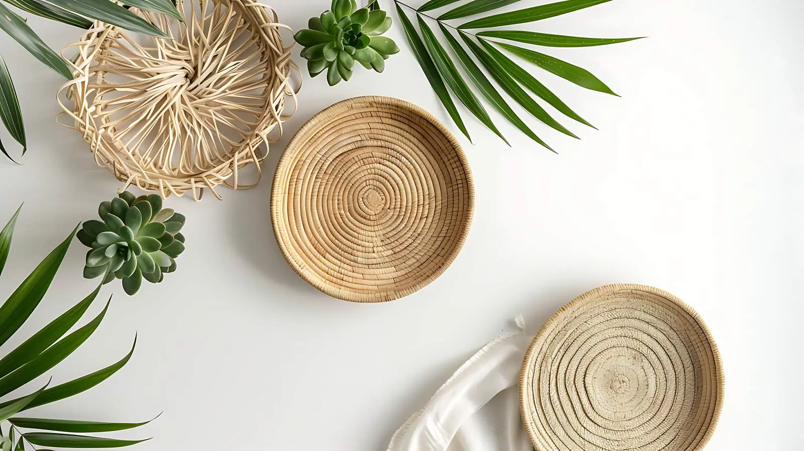 Modern Minimal Home Interior with Straw Plates – free settings image from Dotvec