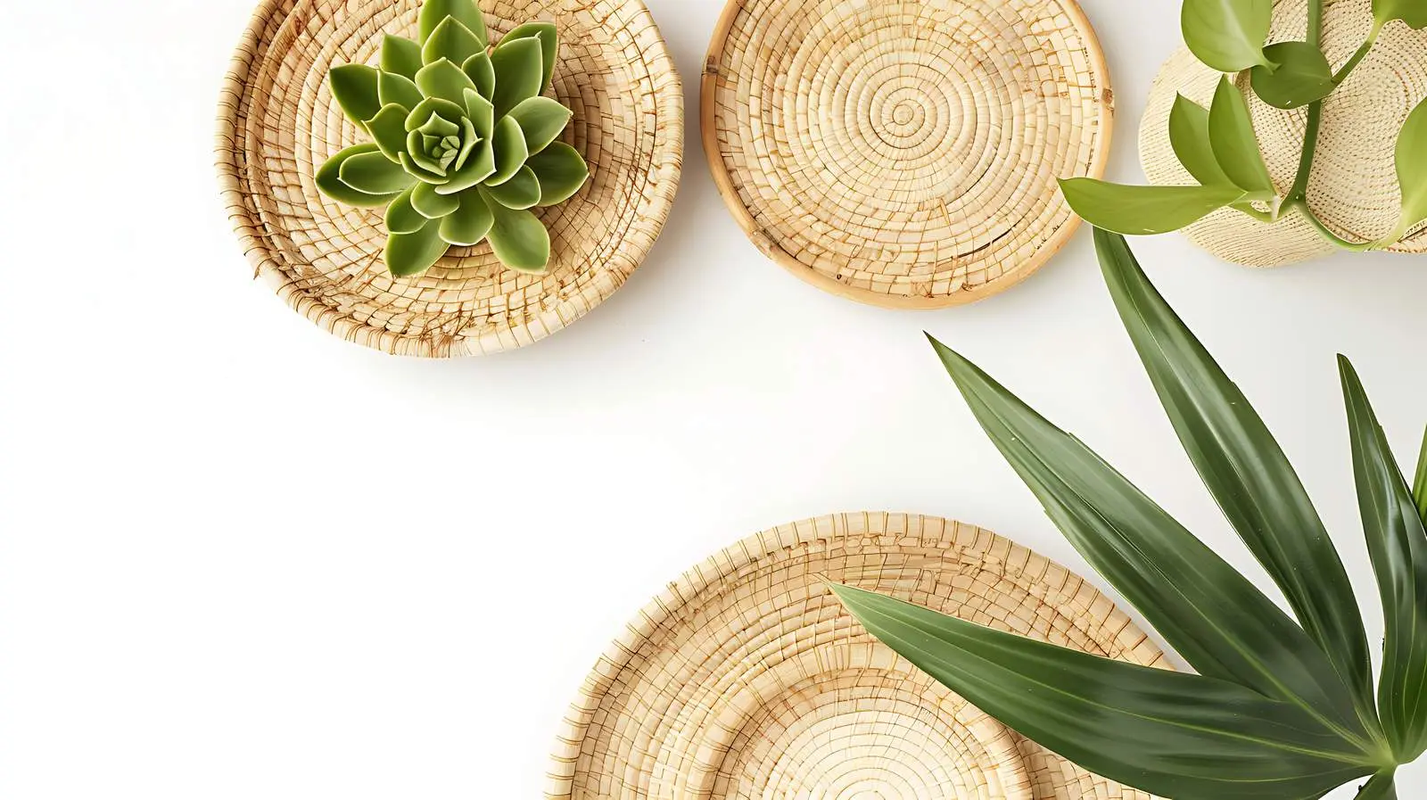 Modern Minimalist Home with Decorative Straw Plates – free settings image from Dotvec