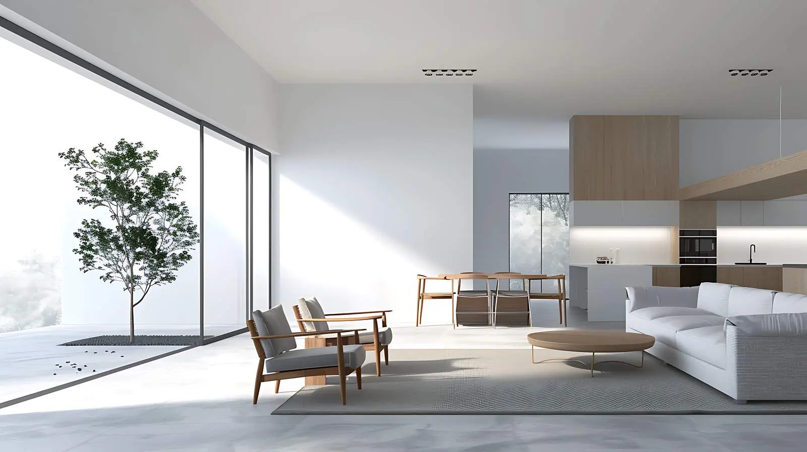 Modern Minimal Home Interior Design on White Background – free tax image from Dotvec