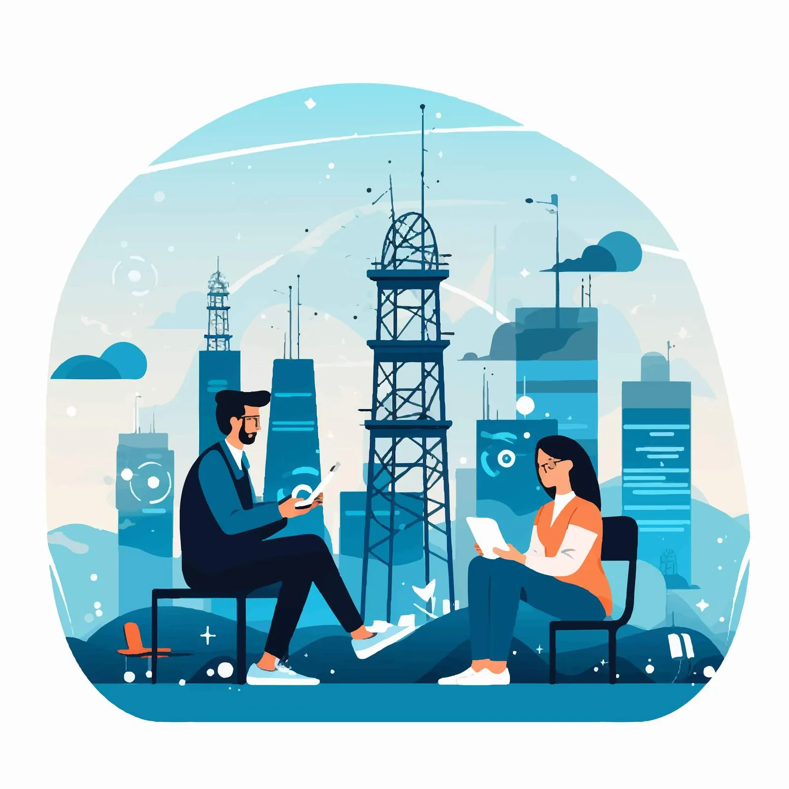 Modern People Using Wireless High-Speed Internet — free download from Dotvec