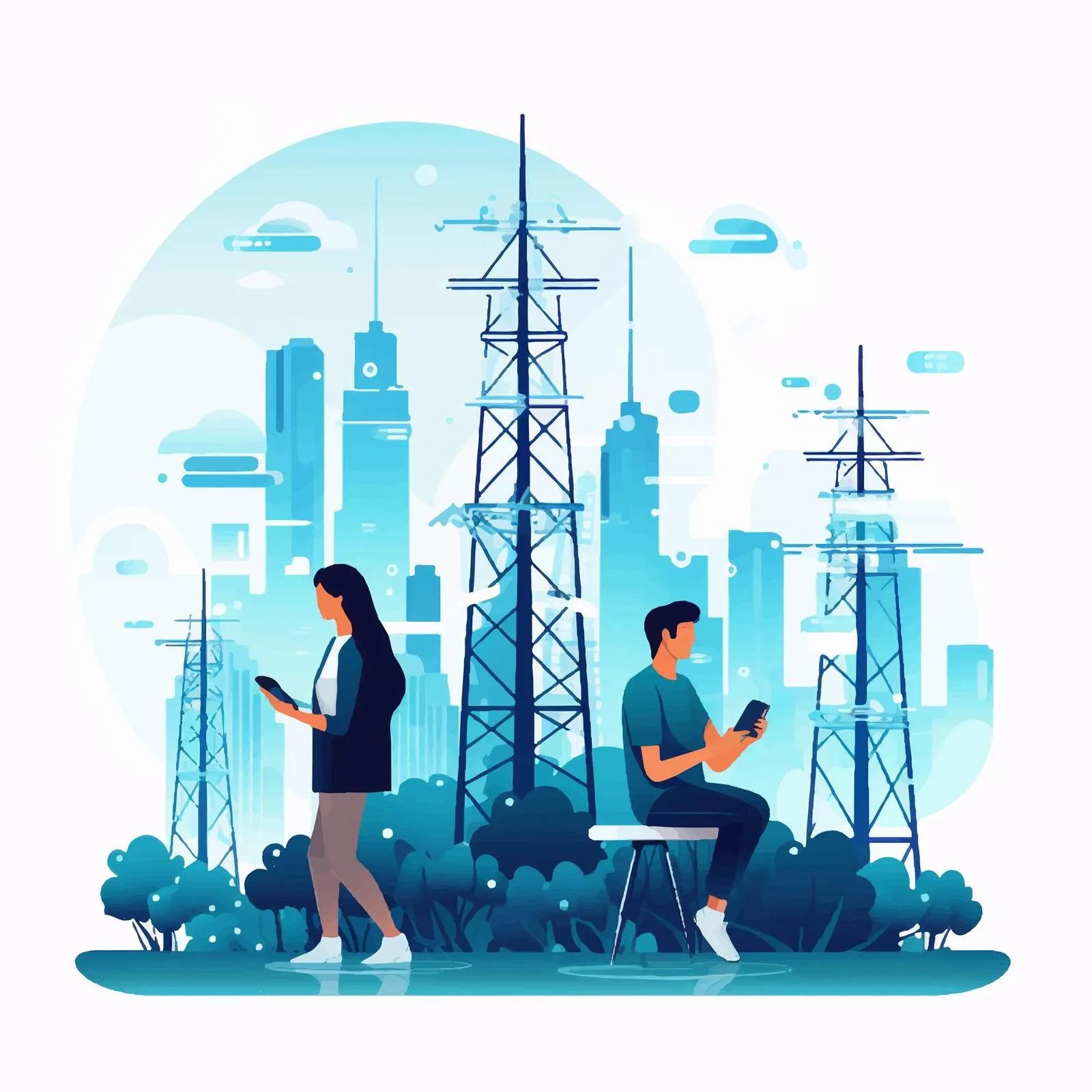 Modern Wireless High-Speed Internet Usage Vector – free online services image from Dotvec