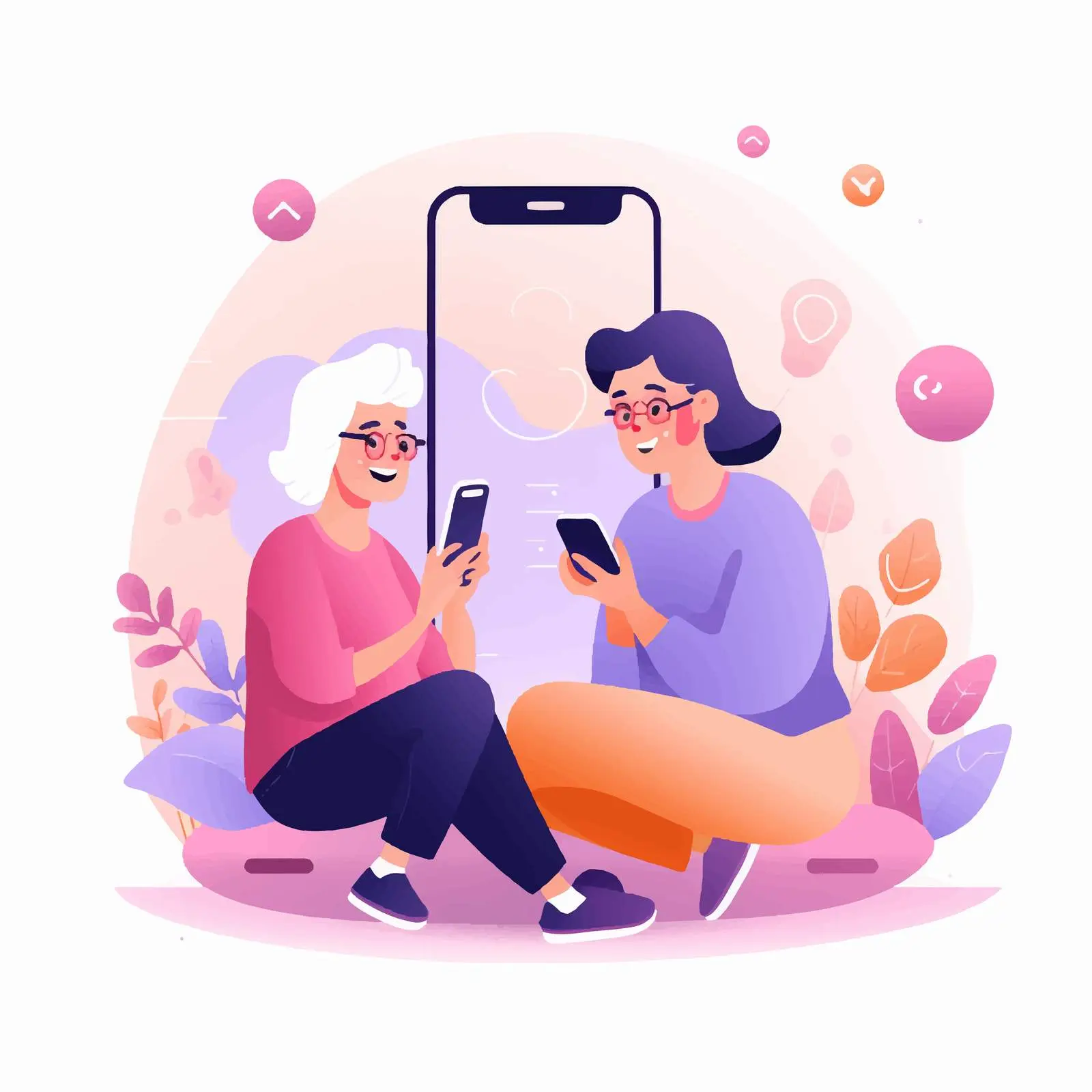 Elderly Women Friends Engaging in Online Communication — free download from Dotvec