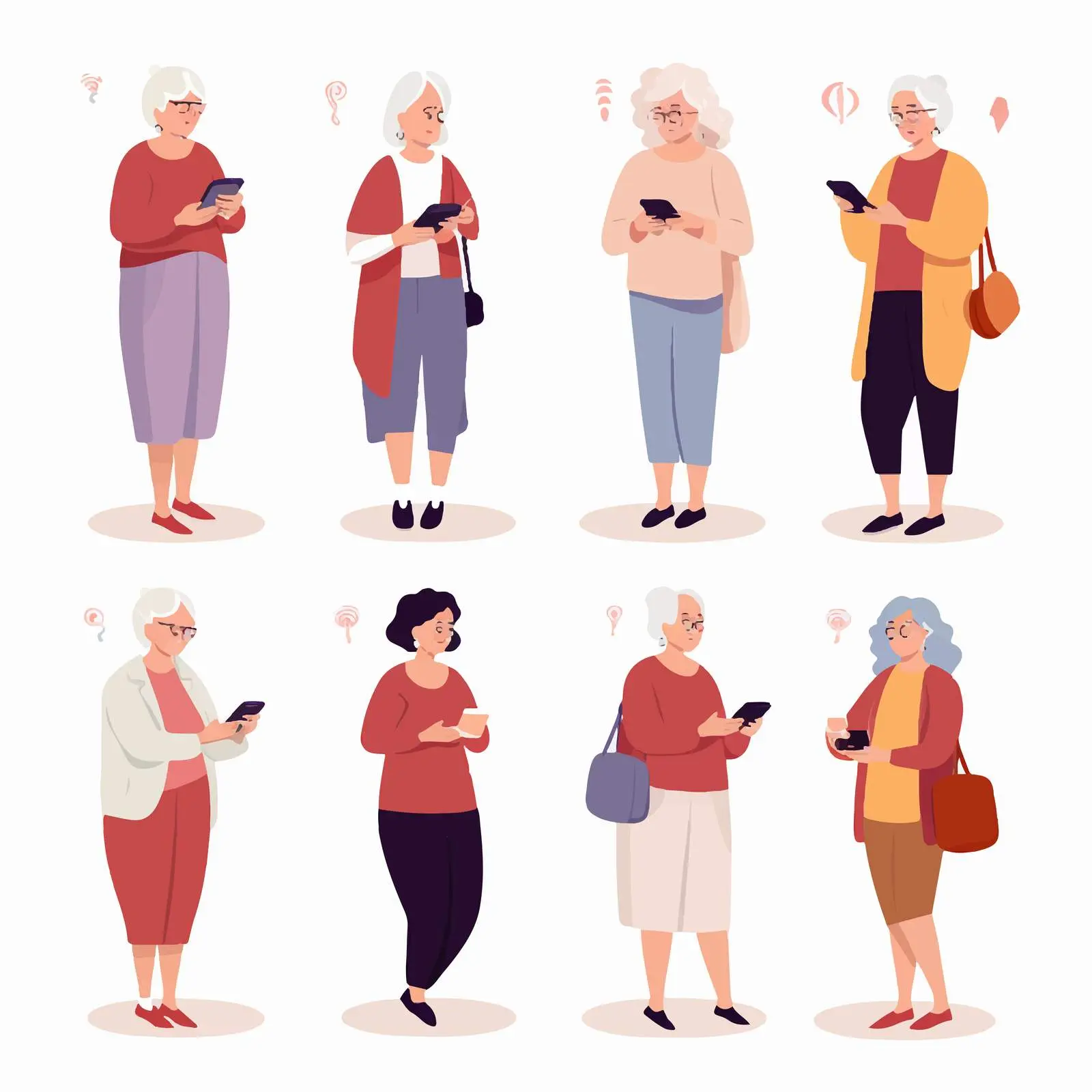 Elderly Women Connecting Online as Friends – free sharing moments image from Dotvec