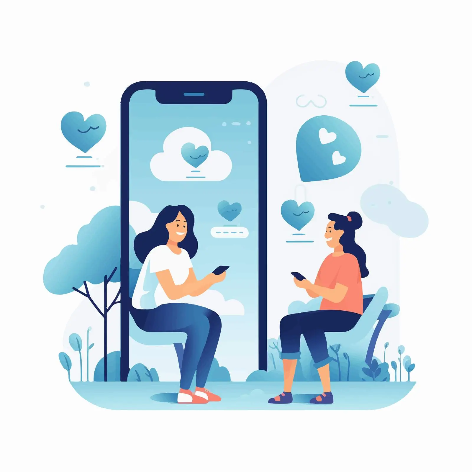 Elderly Women Friends Communicating Online — free download from Dotvec