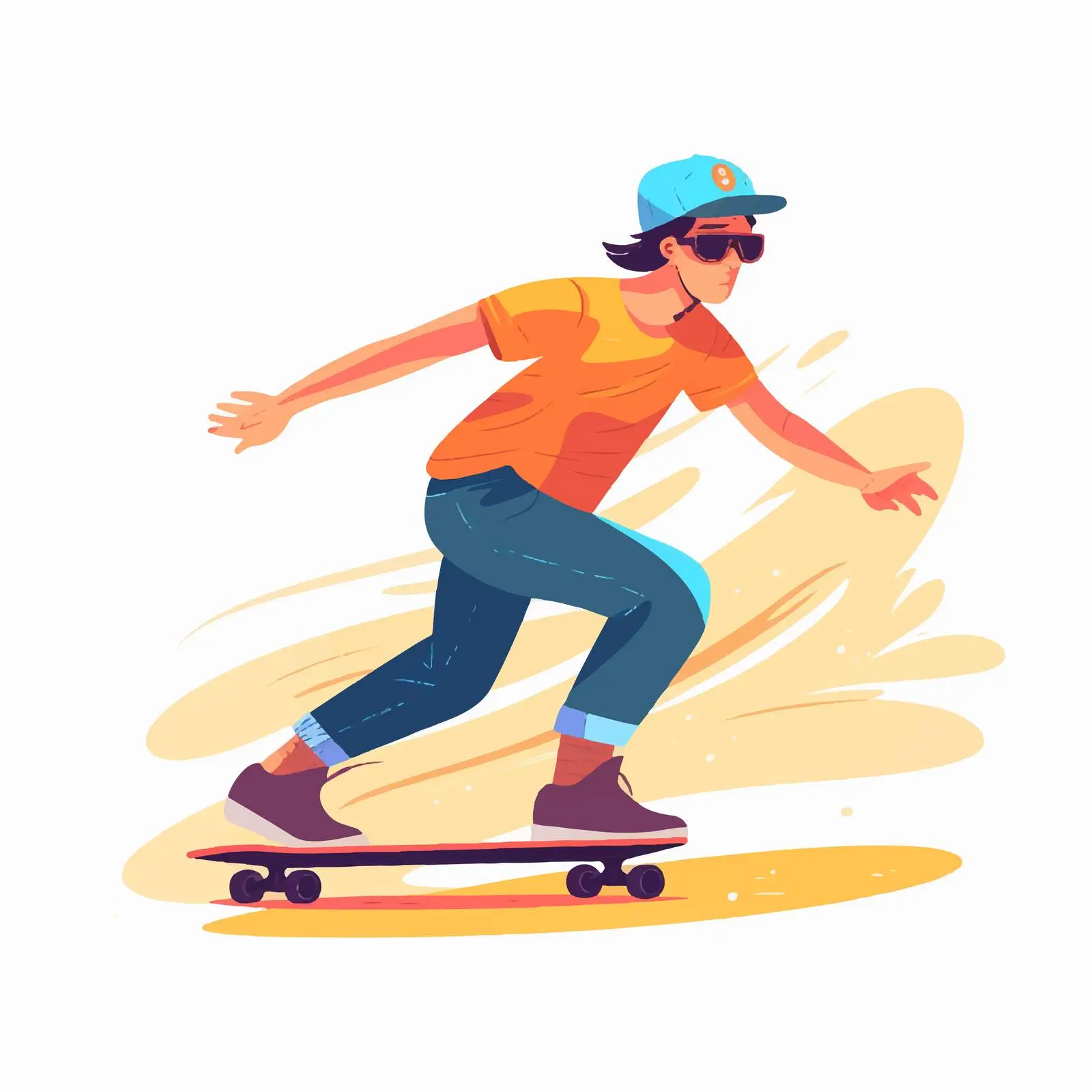 Skateboarder Riding and Pushing with Foot – free adrenaline image from Dotvec