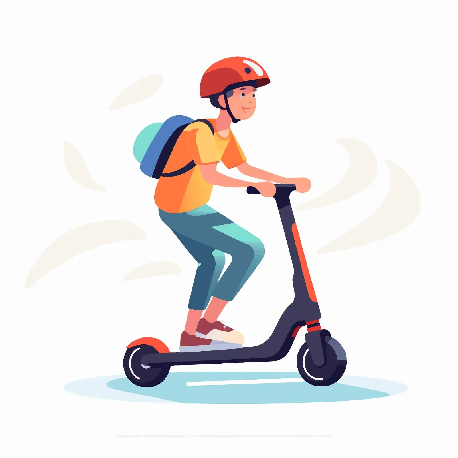 Teen Boy Riding Electric Gyroscooter in Helmet — free download from Dotvec