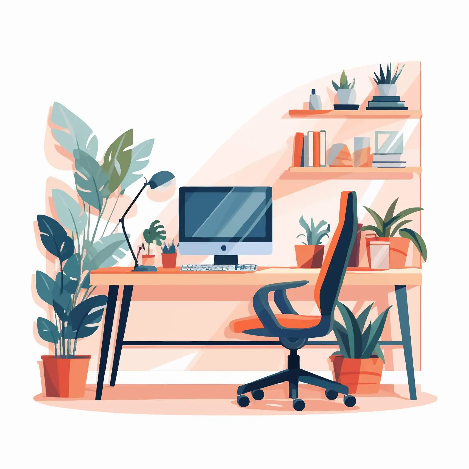 Colorful Modern Loft Style Workplace Interior — free download from Dotvec