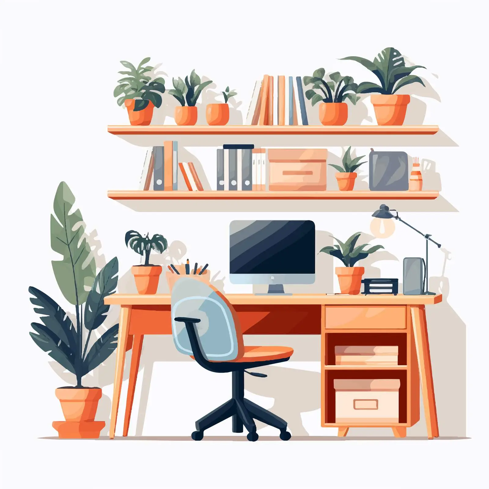 Colorful Modern Loft Style Workplace Interior — free download from Dotvec