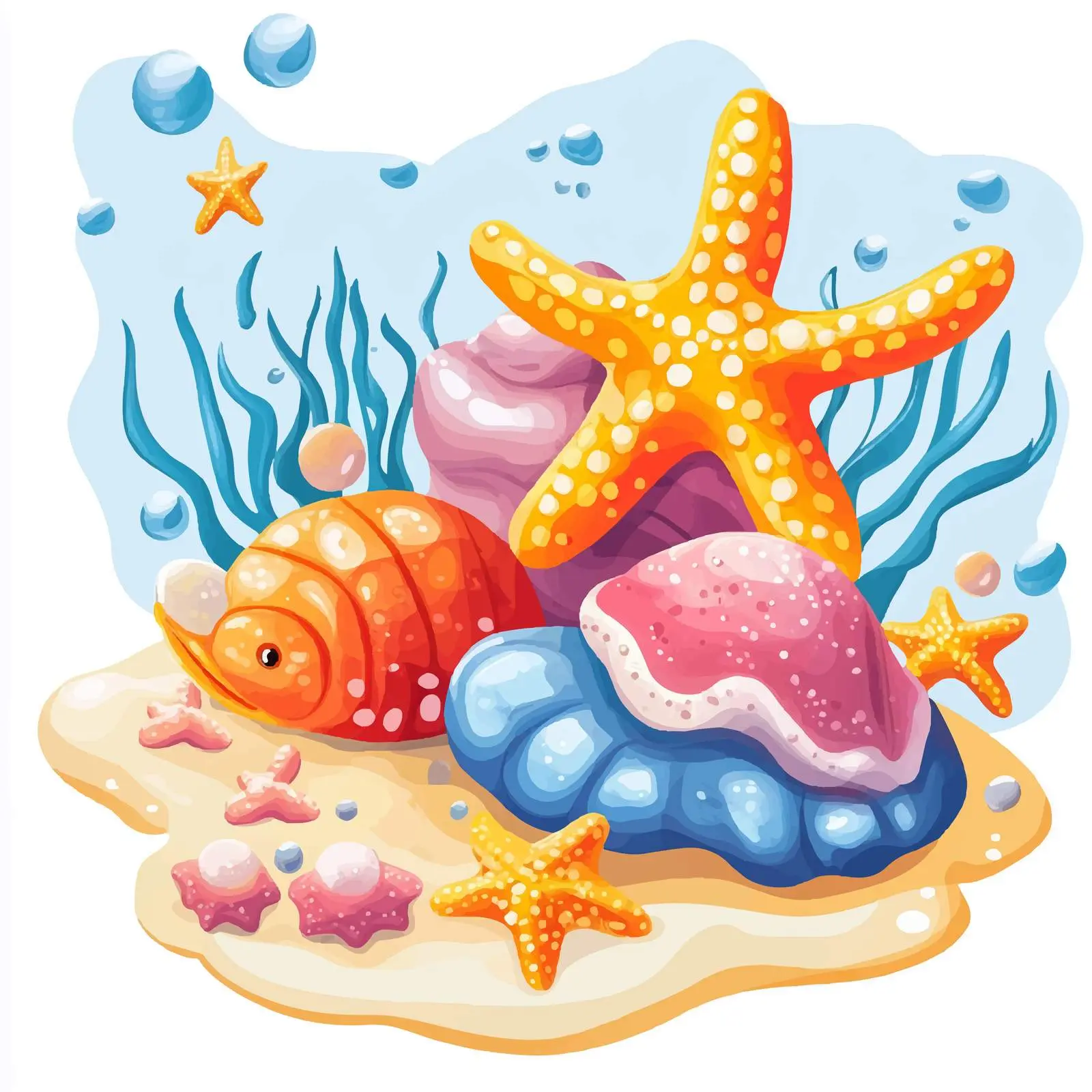 Underwater World Vectors of Marine Life — free download from Dotvec