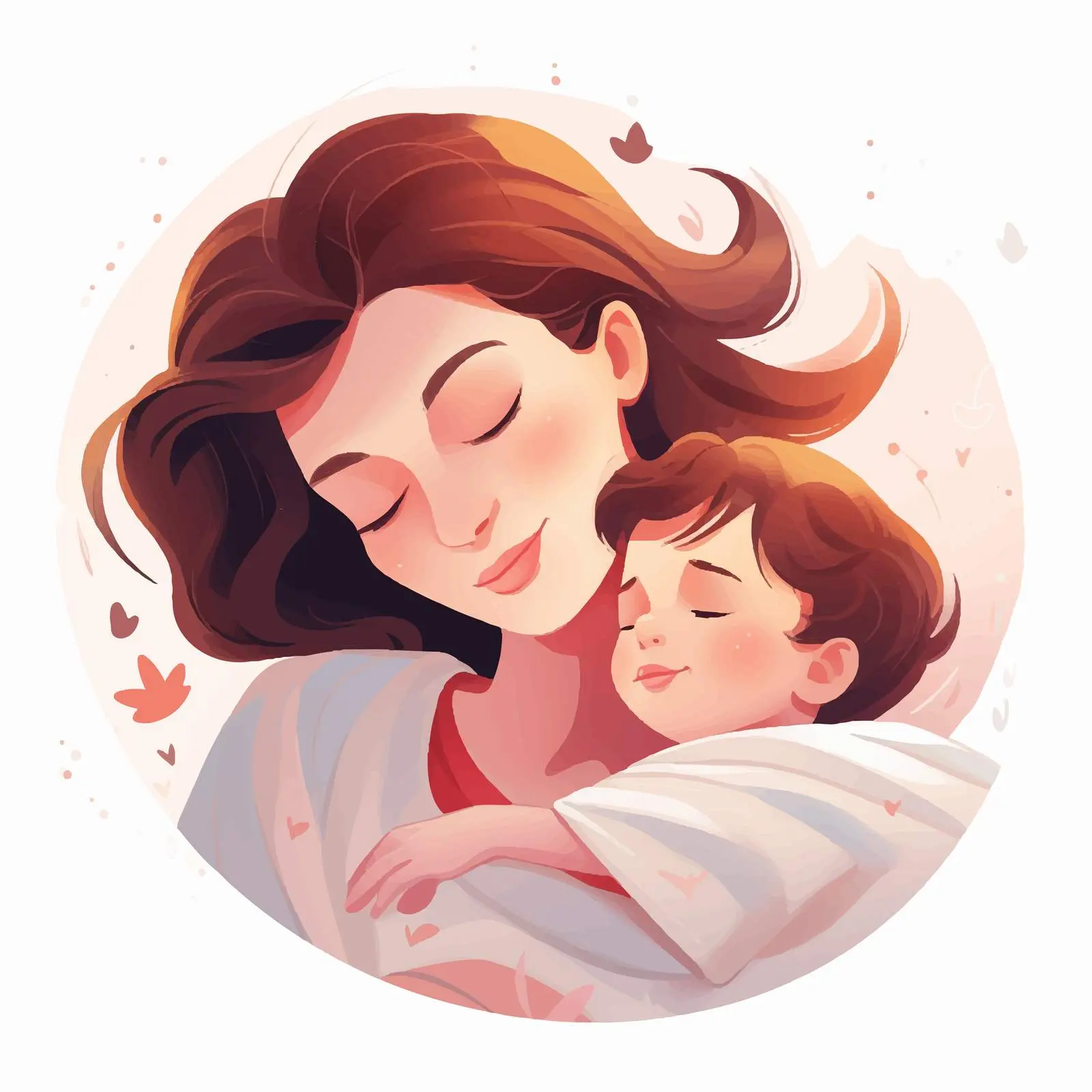 Mother and Newborn Baby Sleeping Together — free download from Dotvec