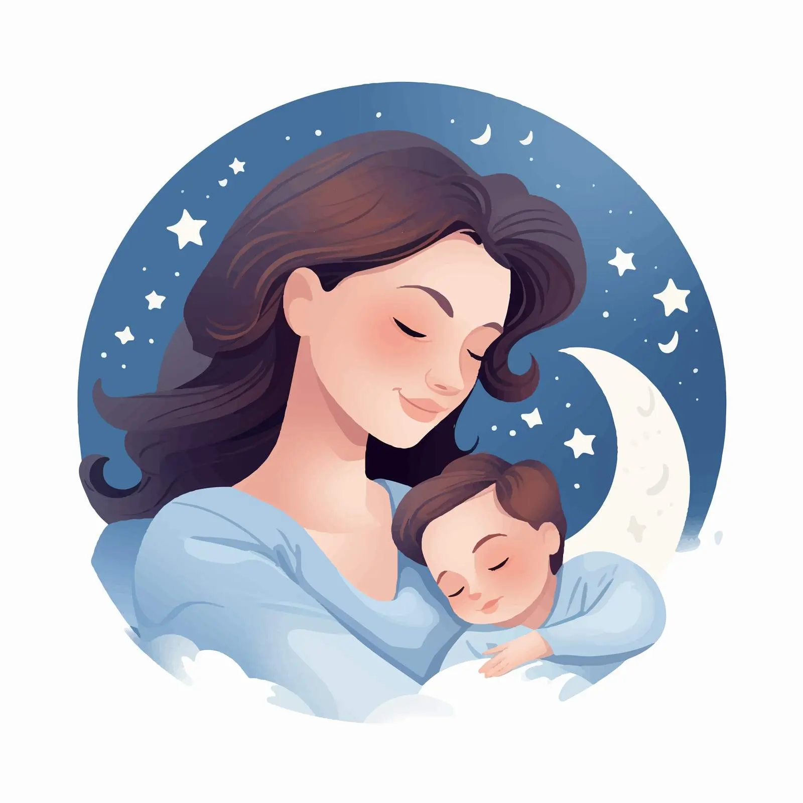 Mother and Newborn Baby Sleeping Together — free download from Dotvec