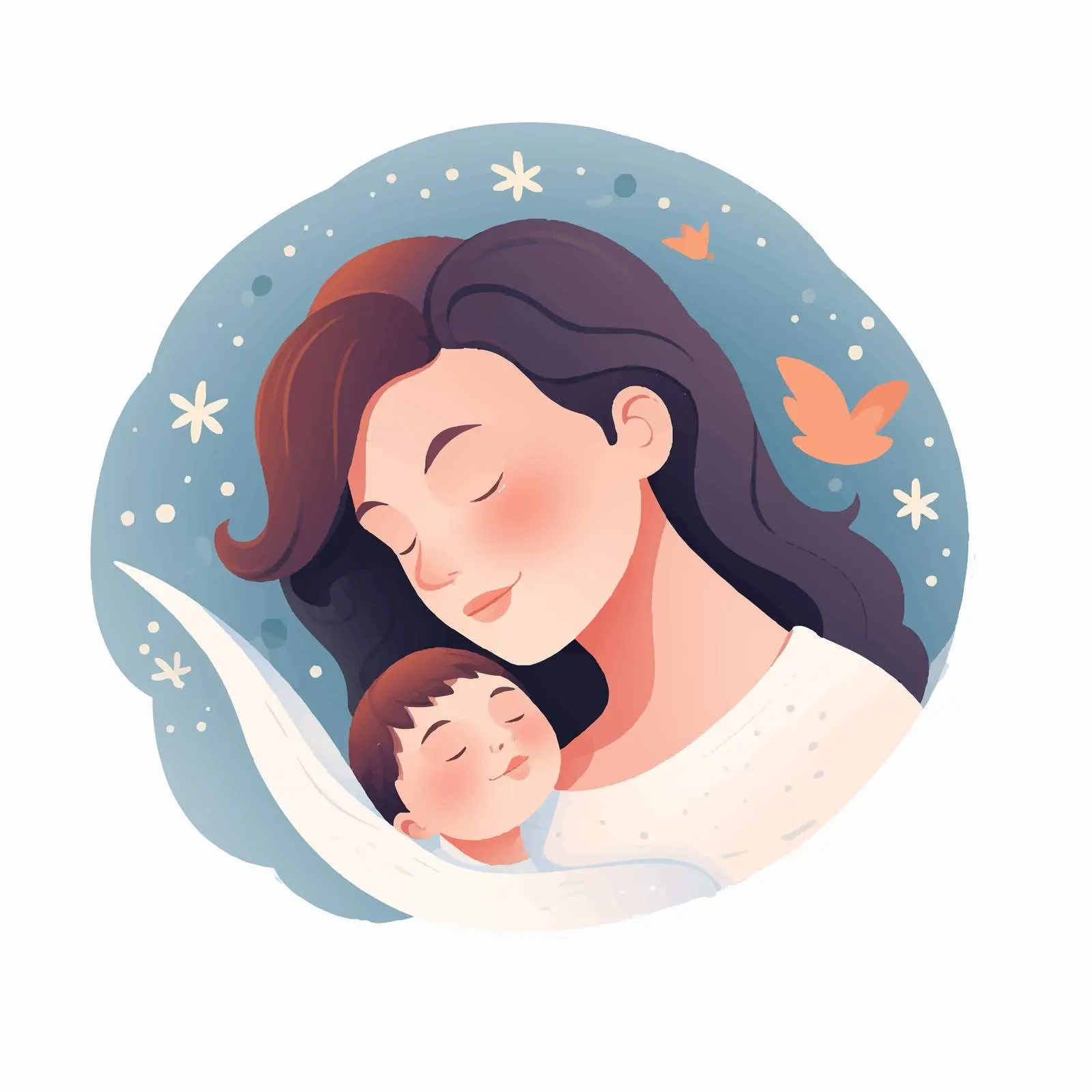 Mother and Newborn Baby Sleeping Together — free download from Dotvec