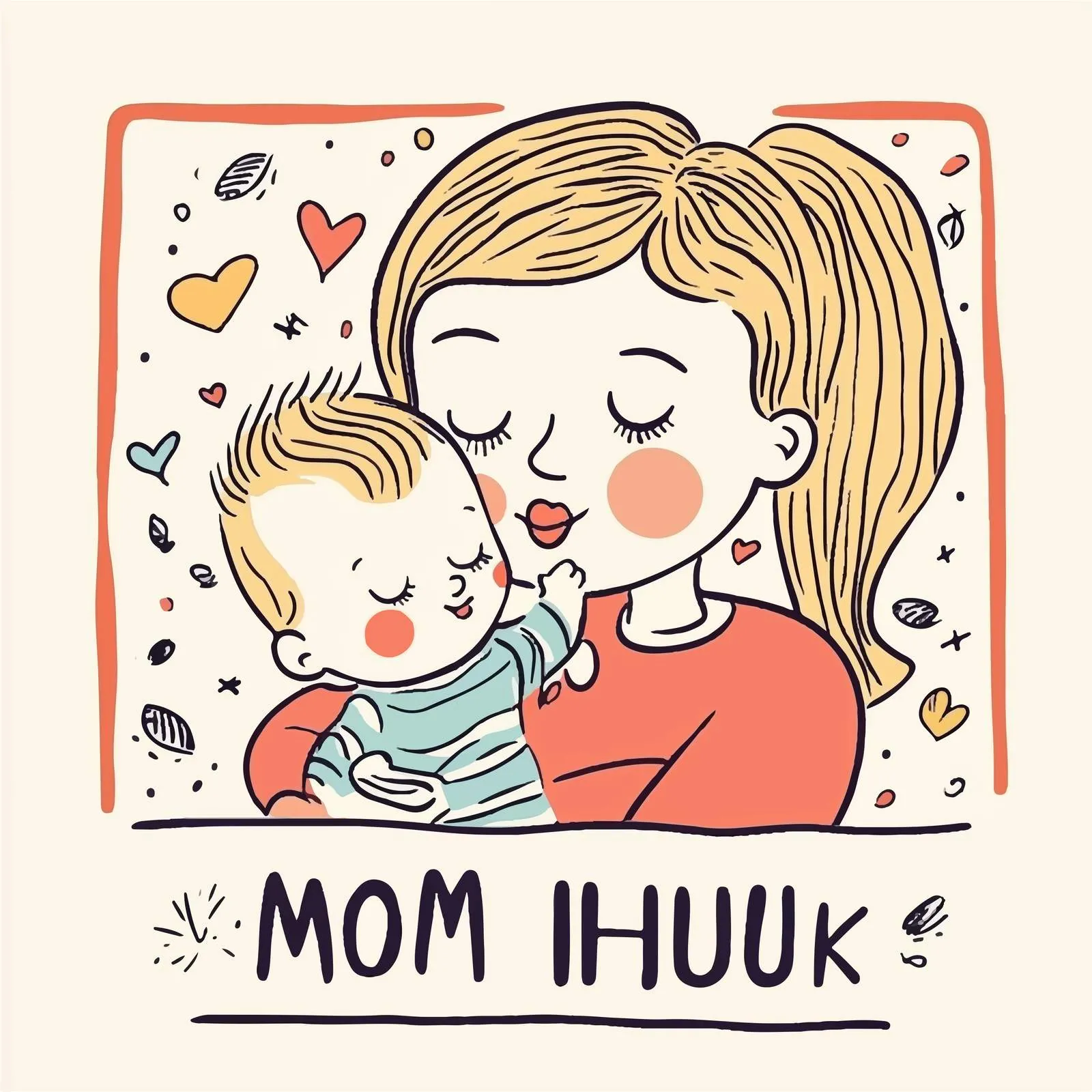 Mom Hug with Baby Typography T-Shirt Design — free download from Dotvec