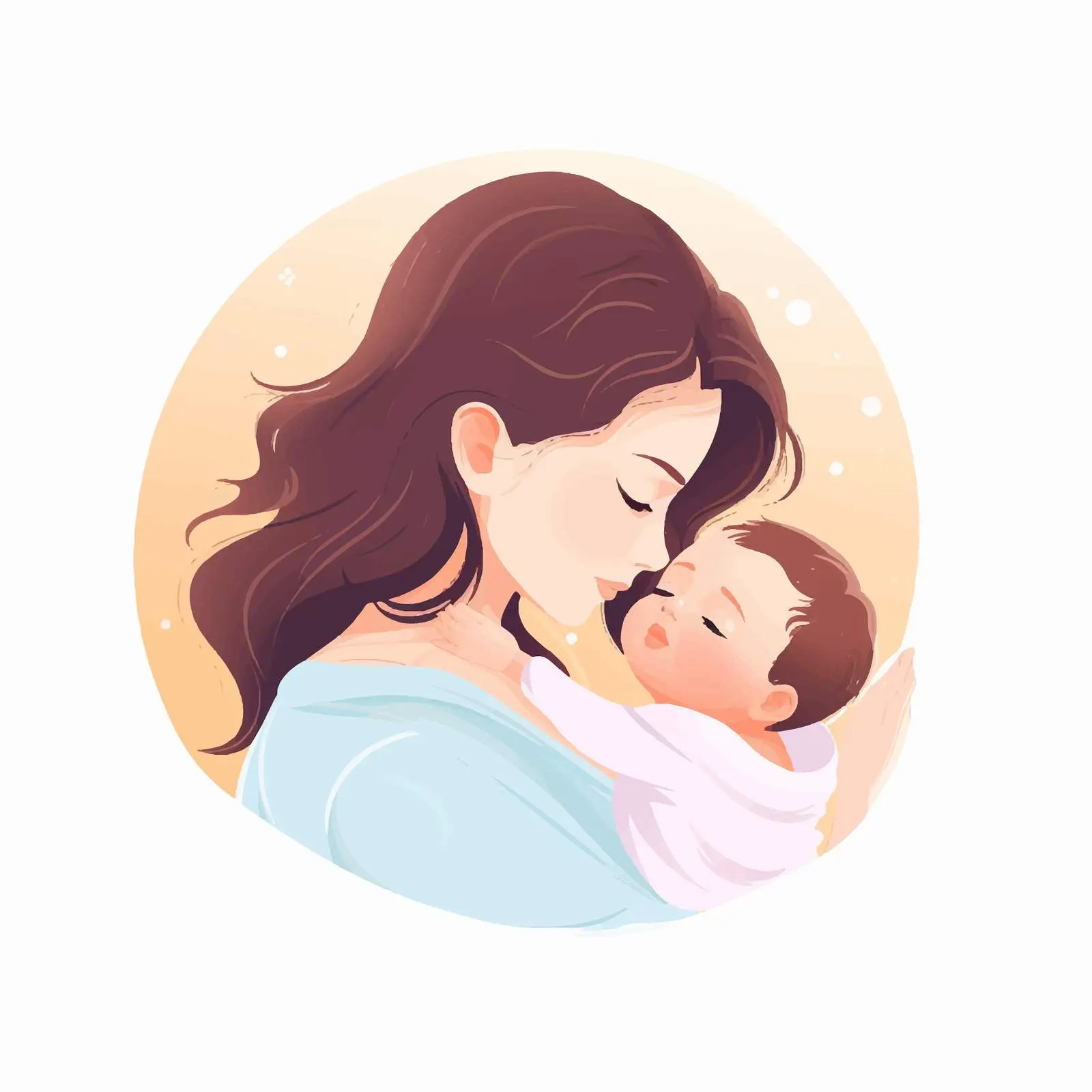Mother Kissing Newborn Mother's Day Postcard — free download from Dotvec