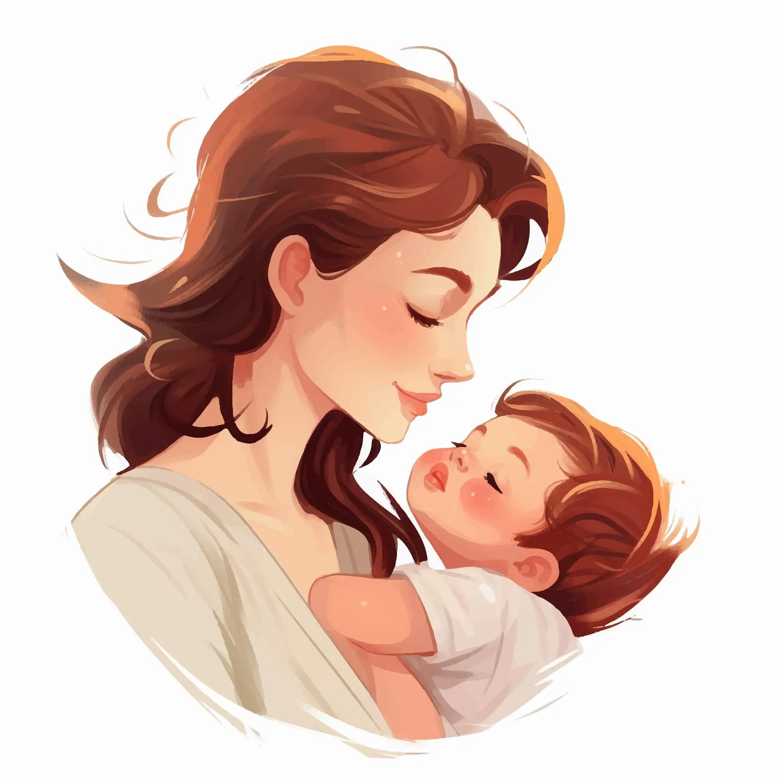 Mother Kissing Newborn - Mother's Day Postcard – free kisses image from Dotvec