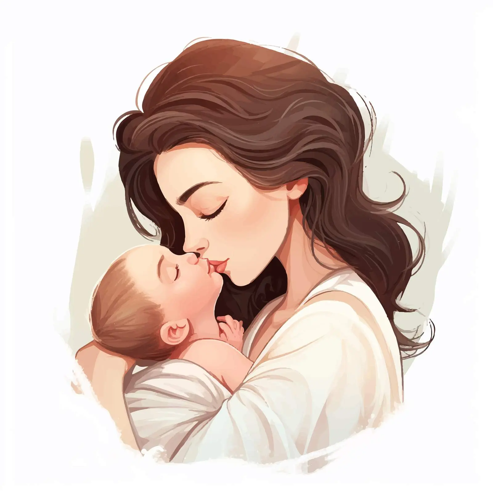 Mom Kissing Newborn for Mother's Day Postcard — free download from Dotvec