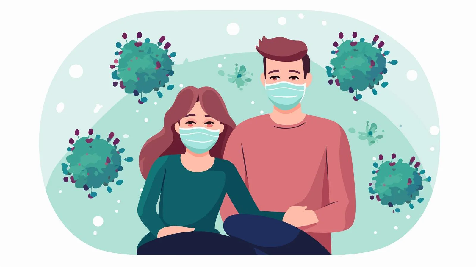 Family Stay-at-Home Pandemic Cartoon — free download from Dotvec