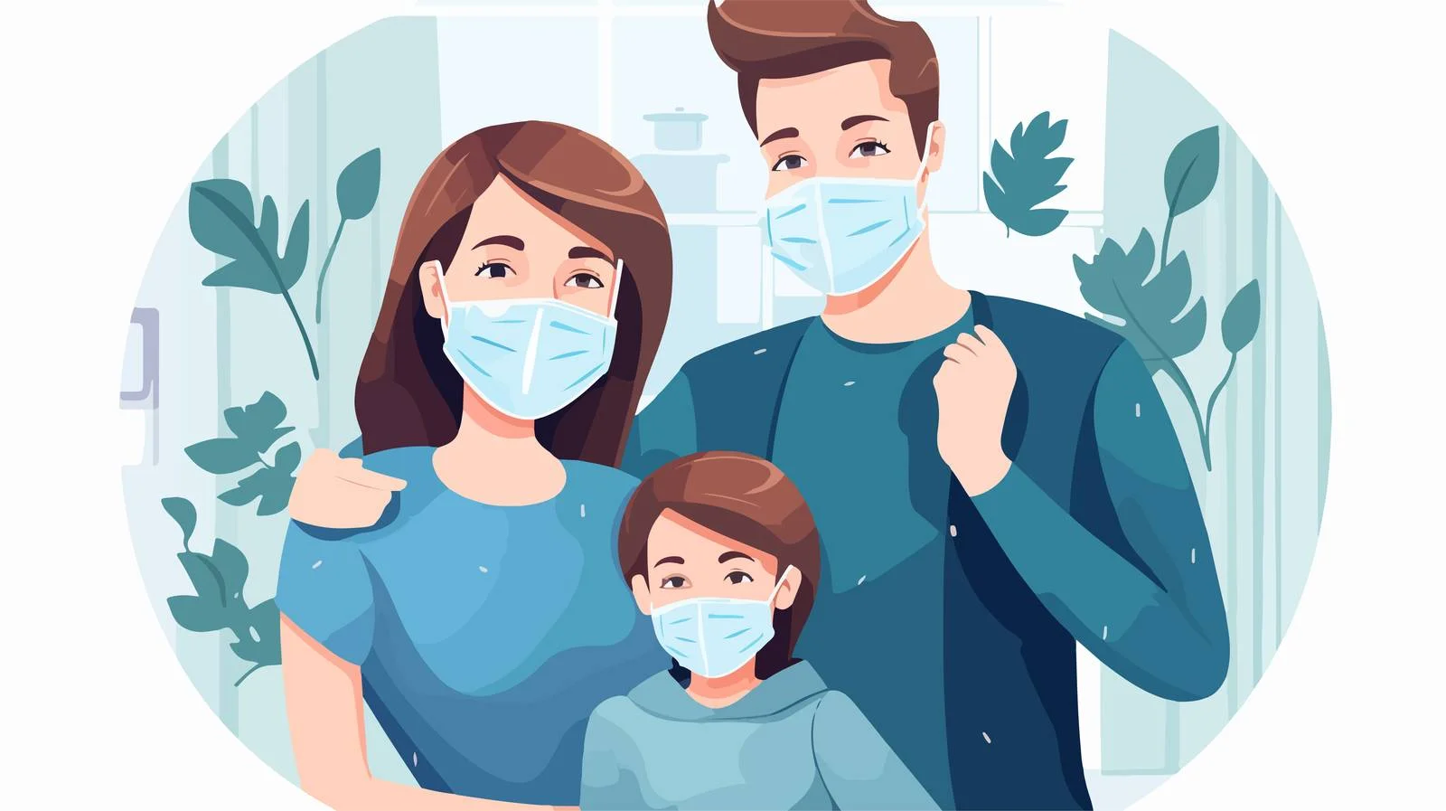 Family Stay-at-Home Cartoon Illustration — free download from Dotvec