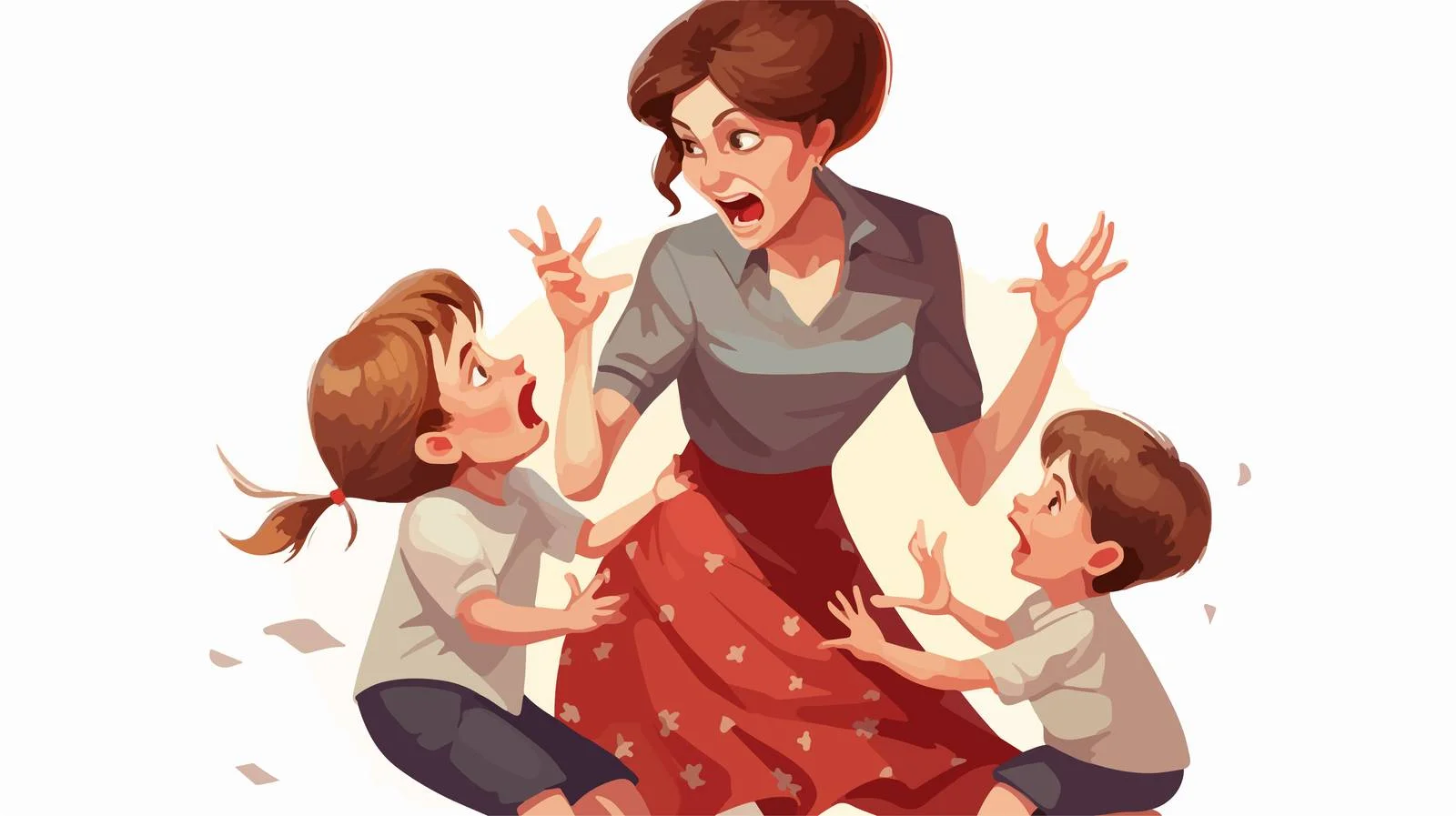 Family Conflict Cartoon Illustration — free download from Dotvec