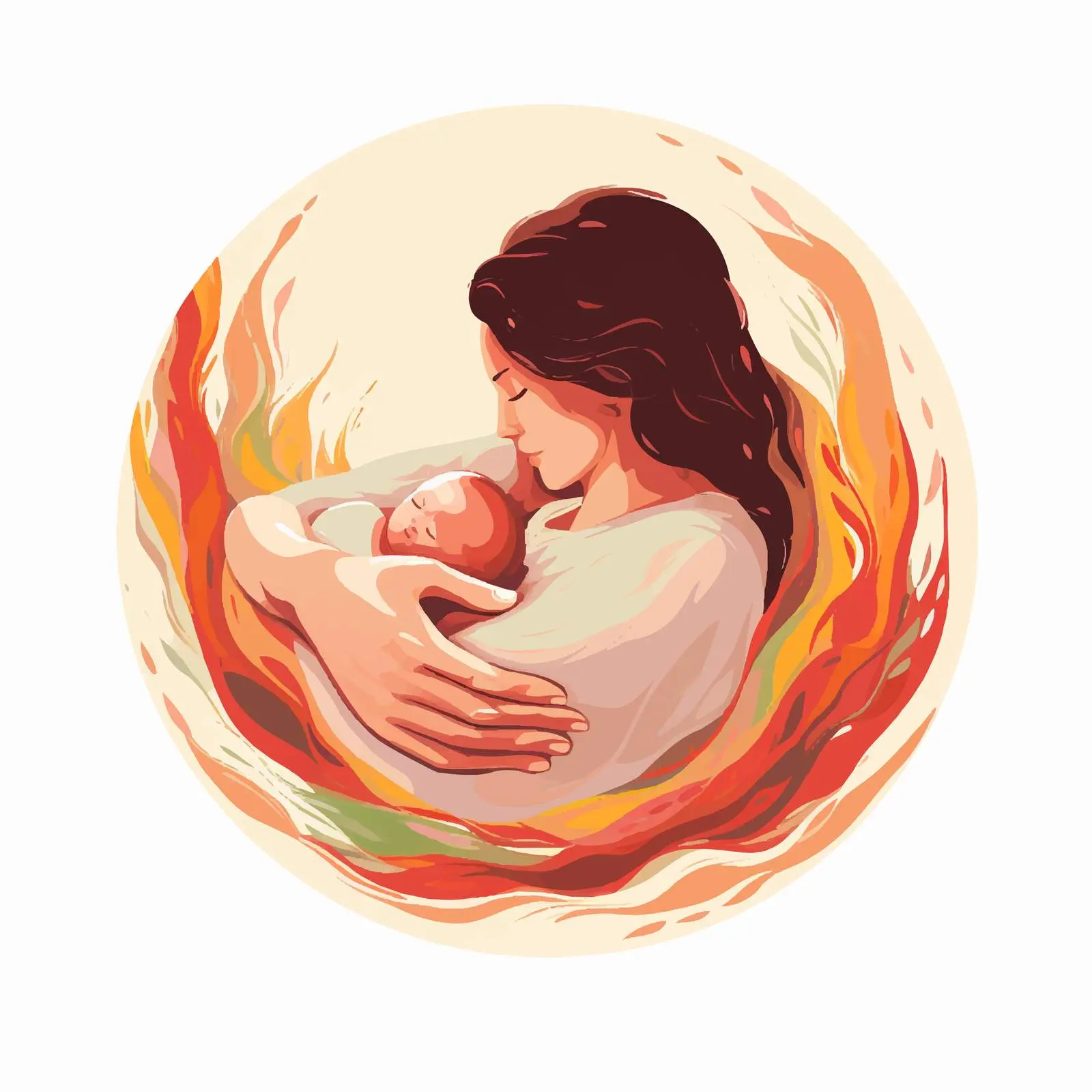 Mother Cradling Newborn for Mother's Day Postcard — free download from Dotvec