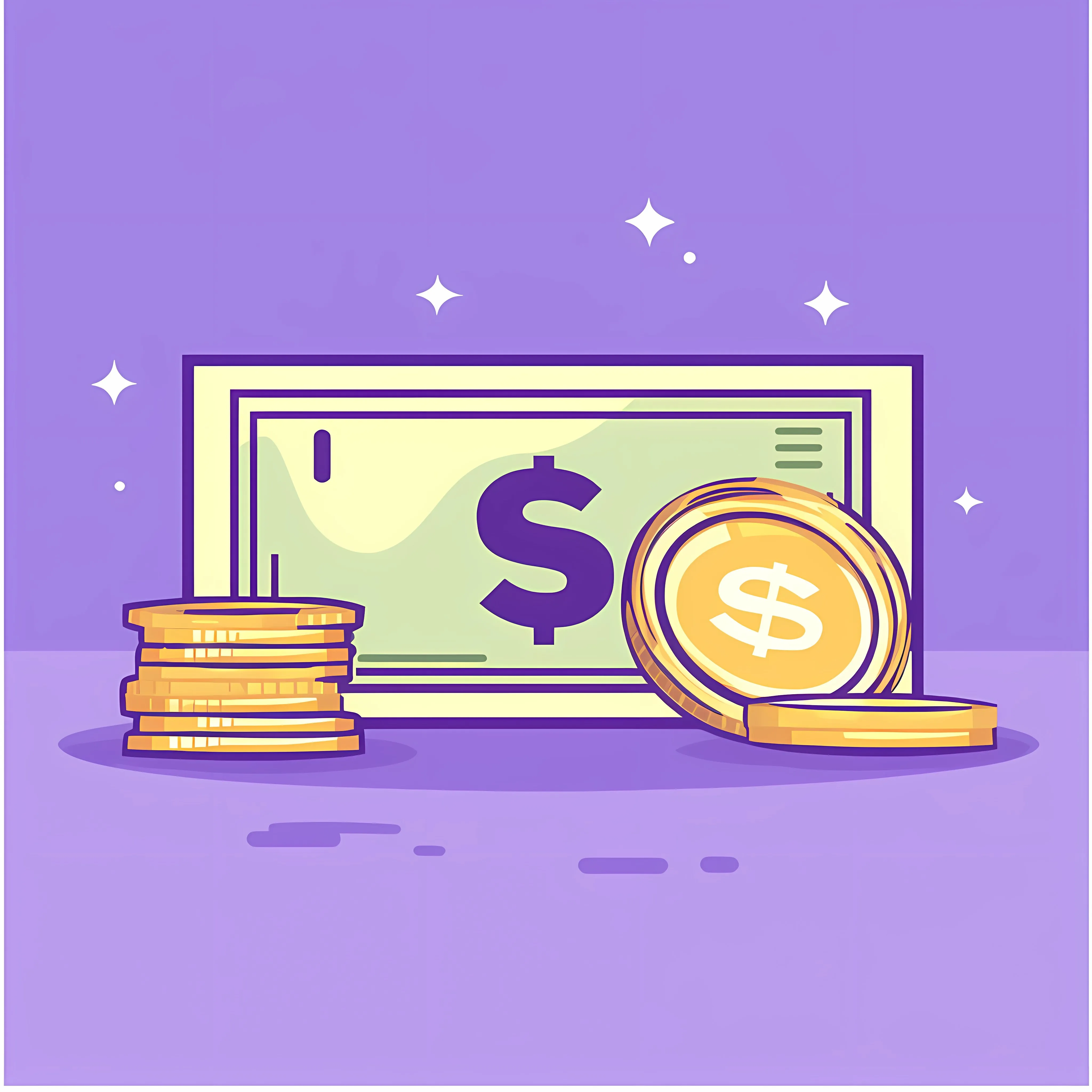 Flat Vector Illustration of Money Banknotes and Coins — free download from Dotvec