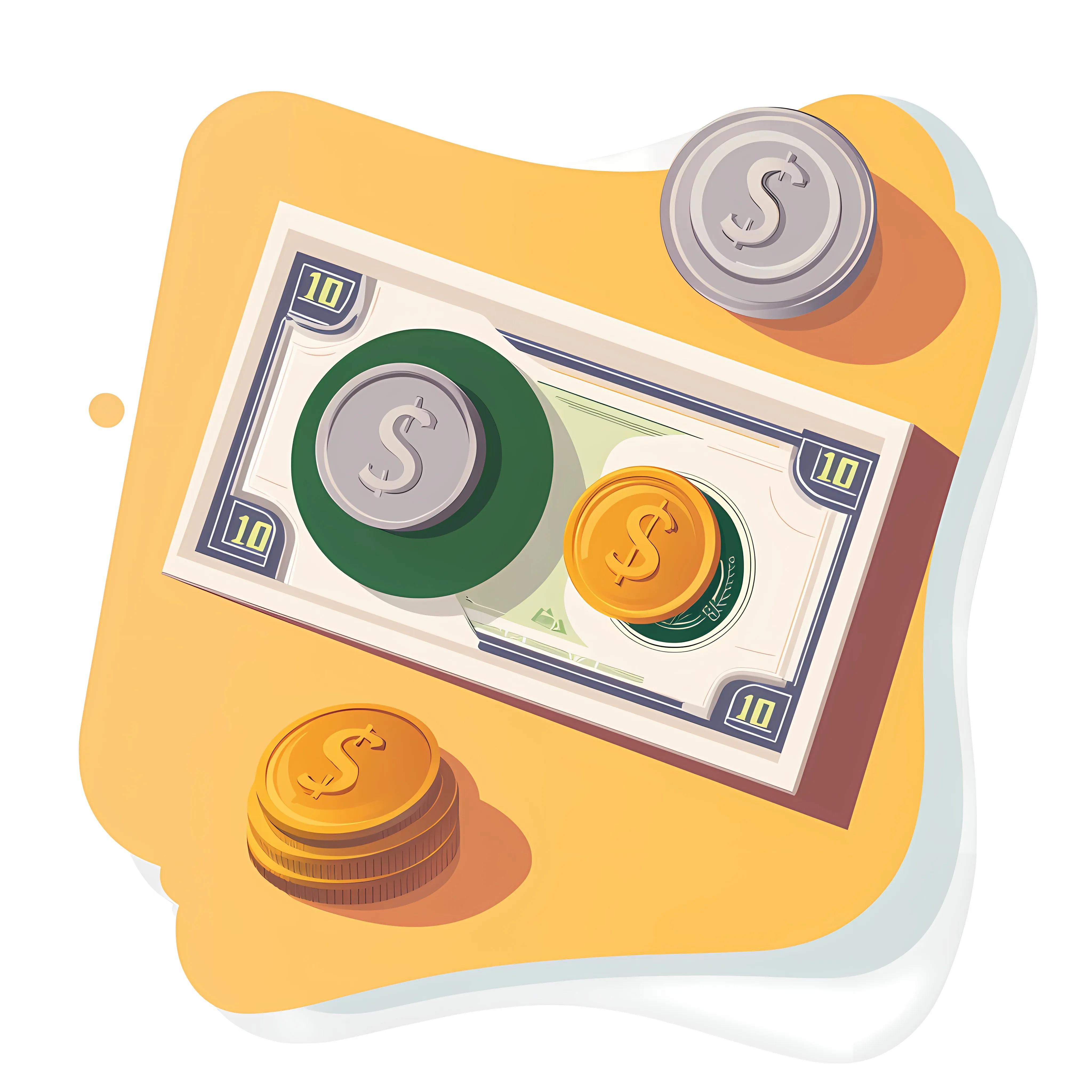 Flat Vector Illustration of Money Banknotes and Coins — free download from Dotvec