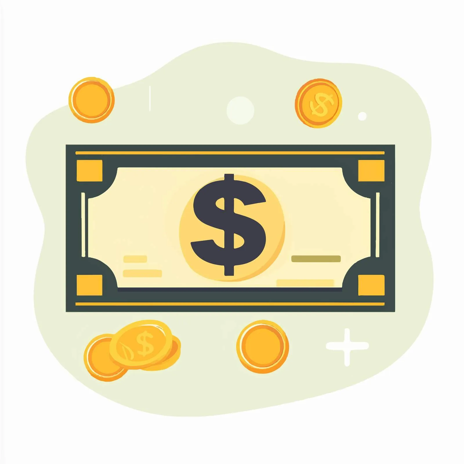 Money Banknotes and Coins Flat Vector Illustration — free download from Dotvec