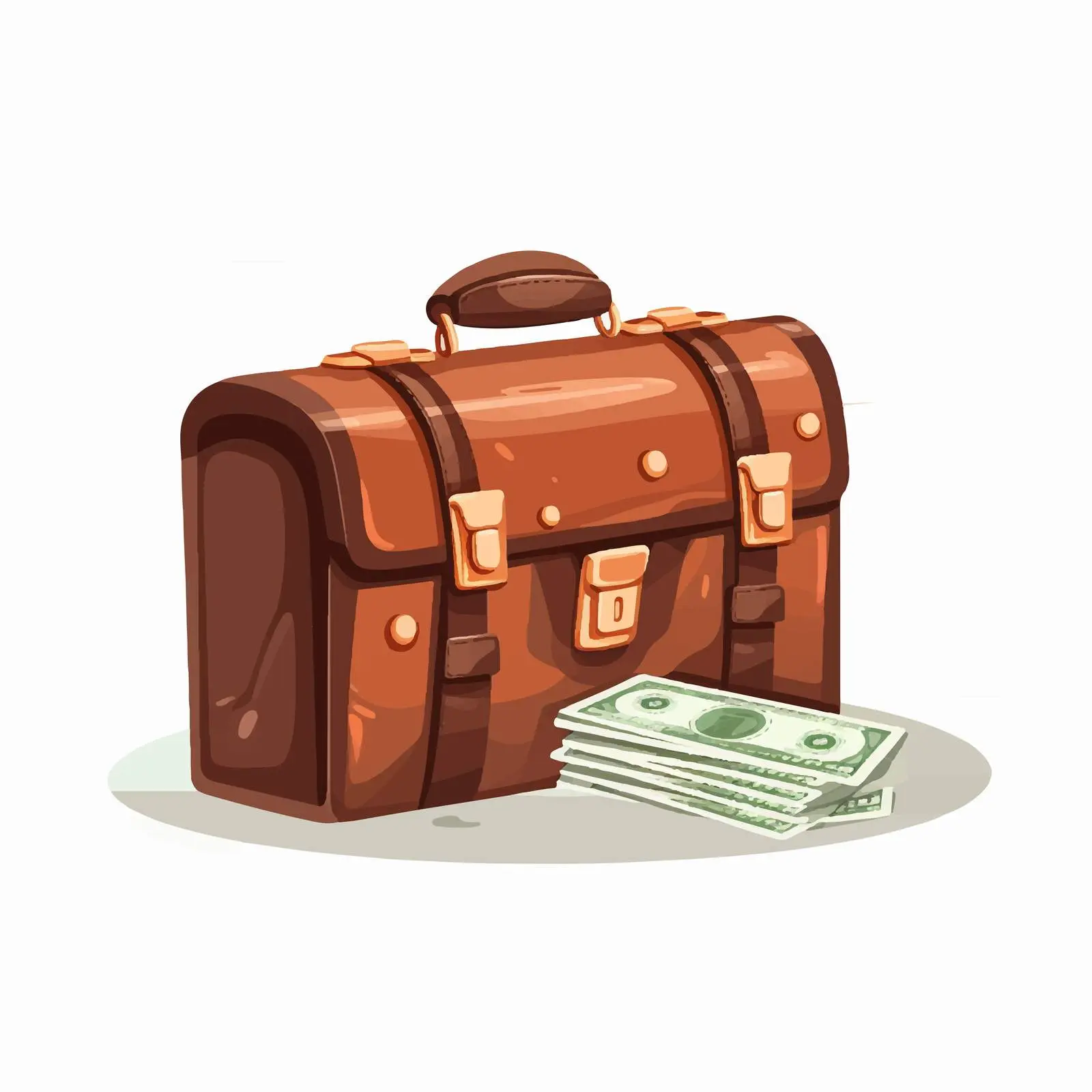Cartoon Money Bills and Briefcase Vector Illustration — free download from Dotvec