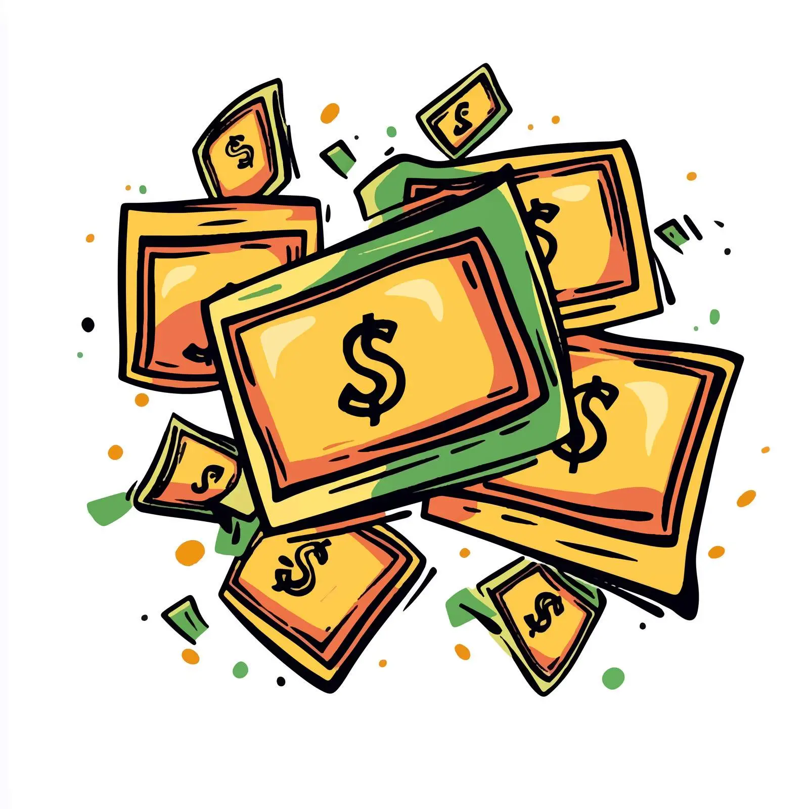 Hand-Drawn Cartoon Money Vector Illustration – free expenses image from Dotvec