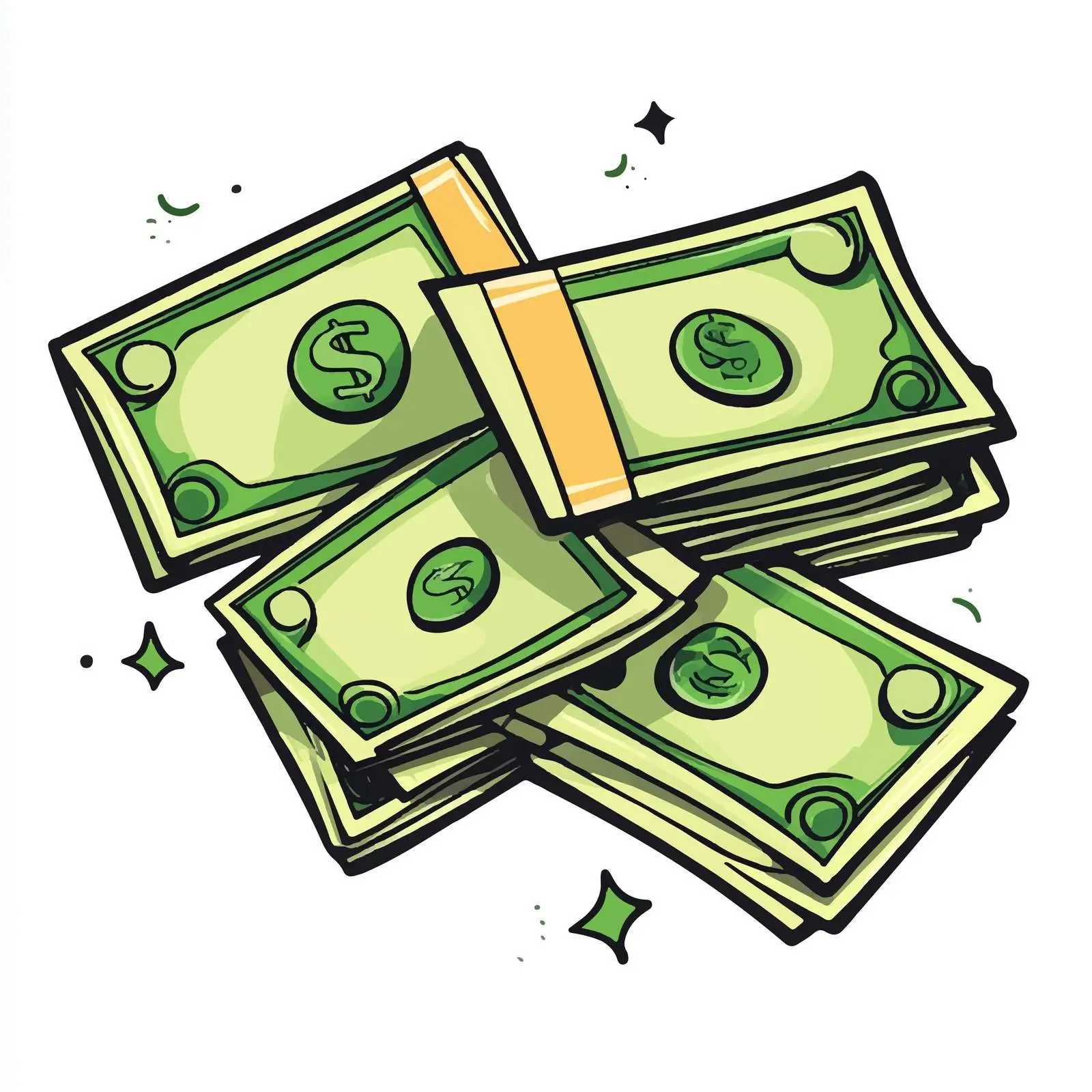Hand-Drawn Cartoon Money Vector Illustration — free download from Dotvec