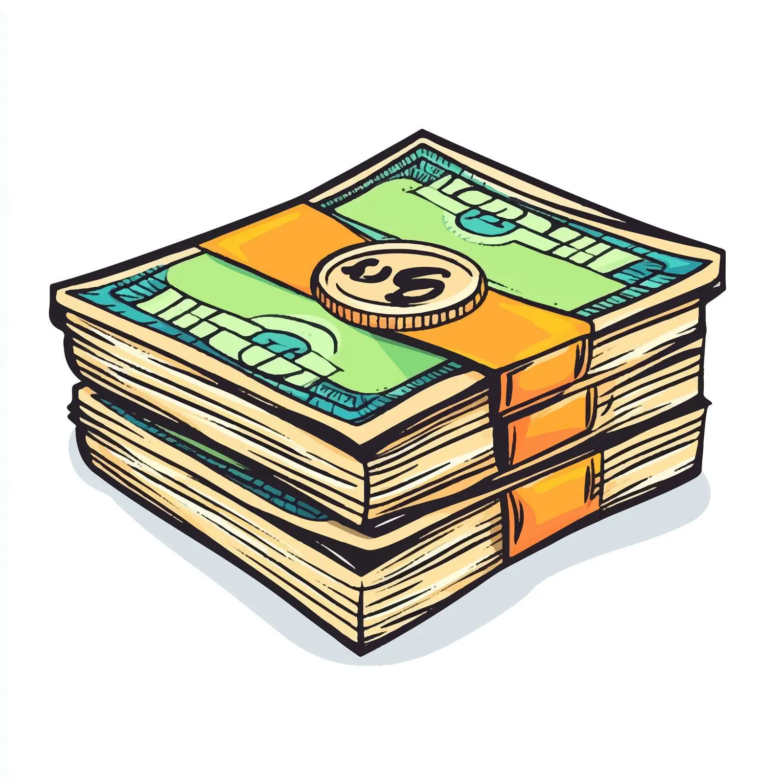 Hand-Drawn Cartoon Money Vector Illustration — free download from Dotvec