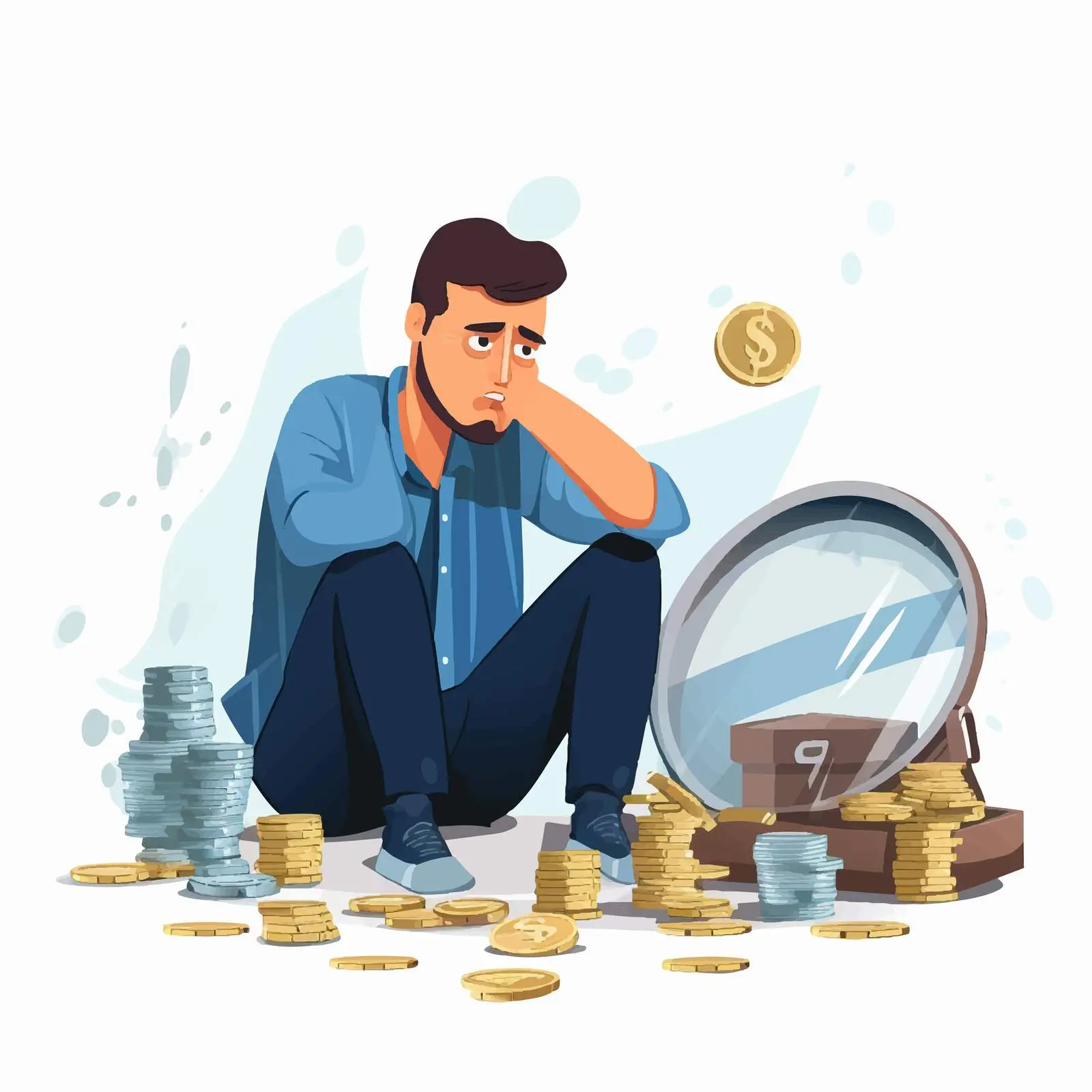 Poor Man's Financial Struggles Concept Vector — free download from Dotvec