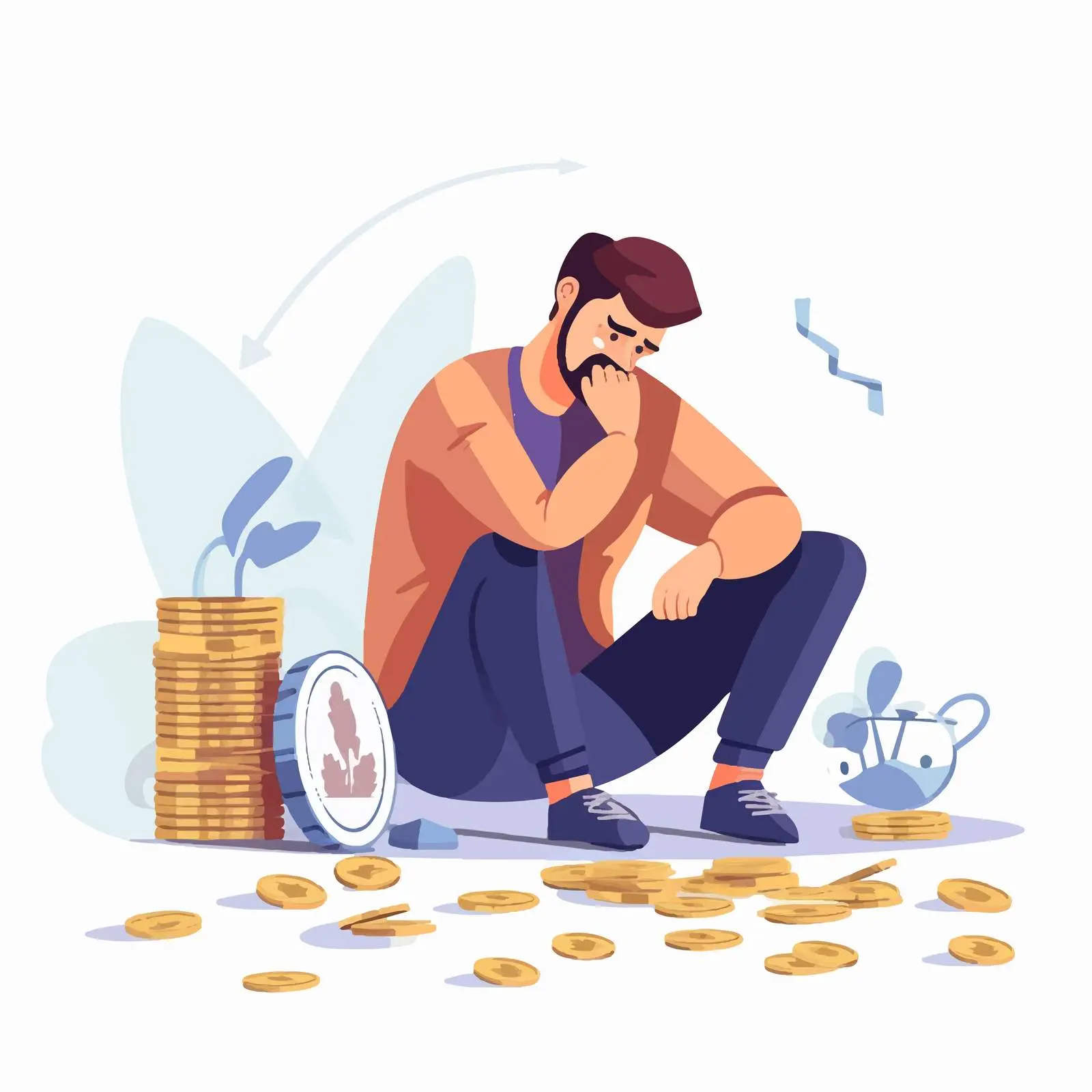 Financial Struggles Concept for Poor Individuals — free download from Dotvec