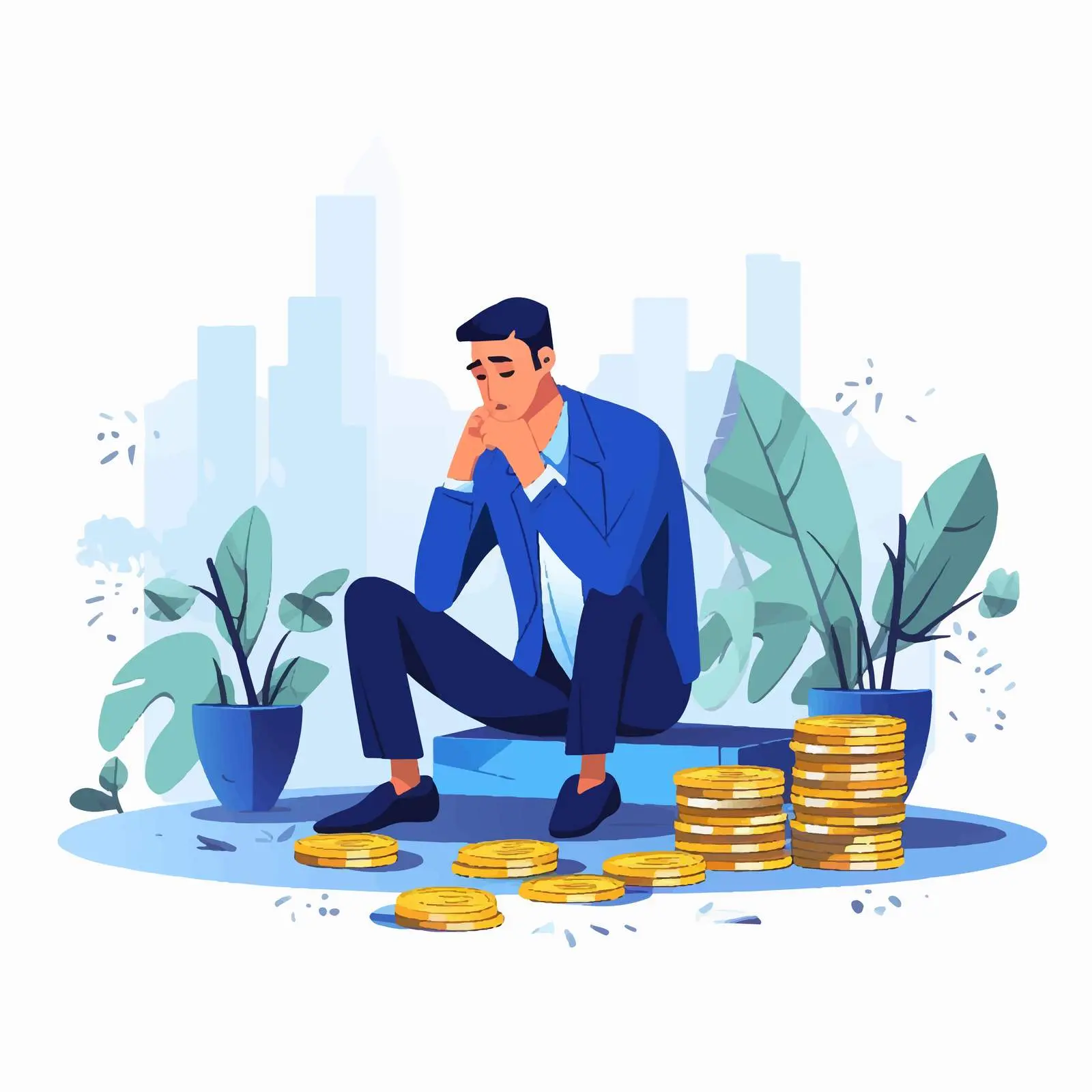 Finance Issues Depicted in Vector Illustration — free download from Dotvec