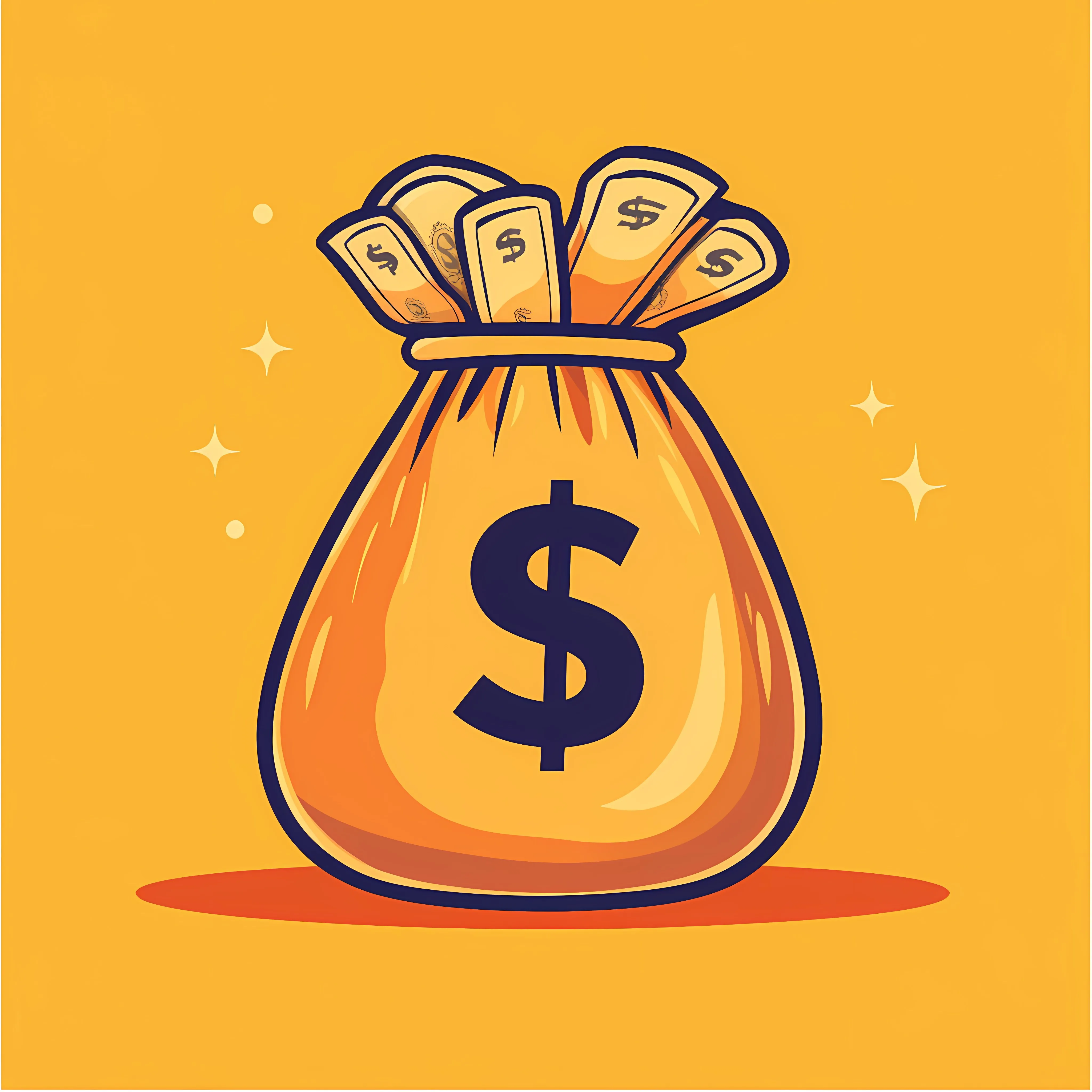 Flat Money Sack with Dollar Sign Illustration — free download from Dotvec